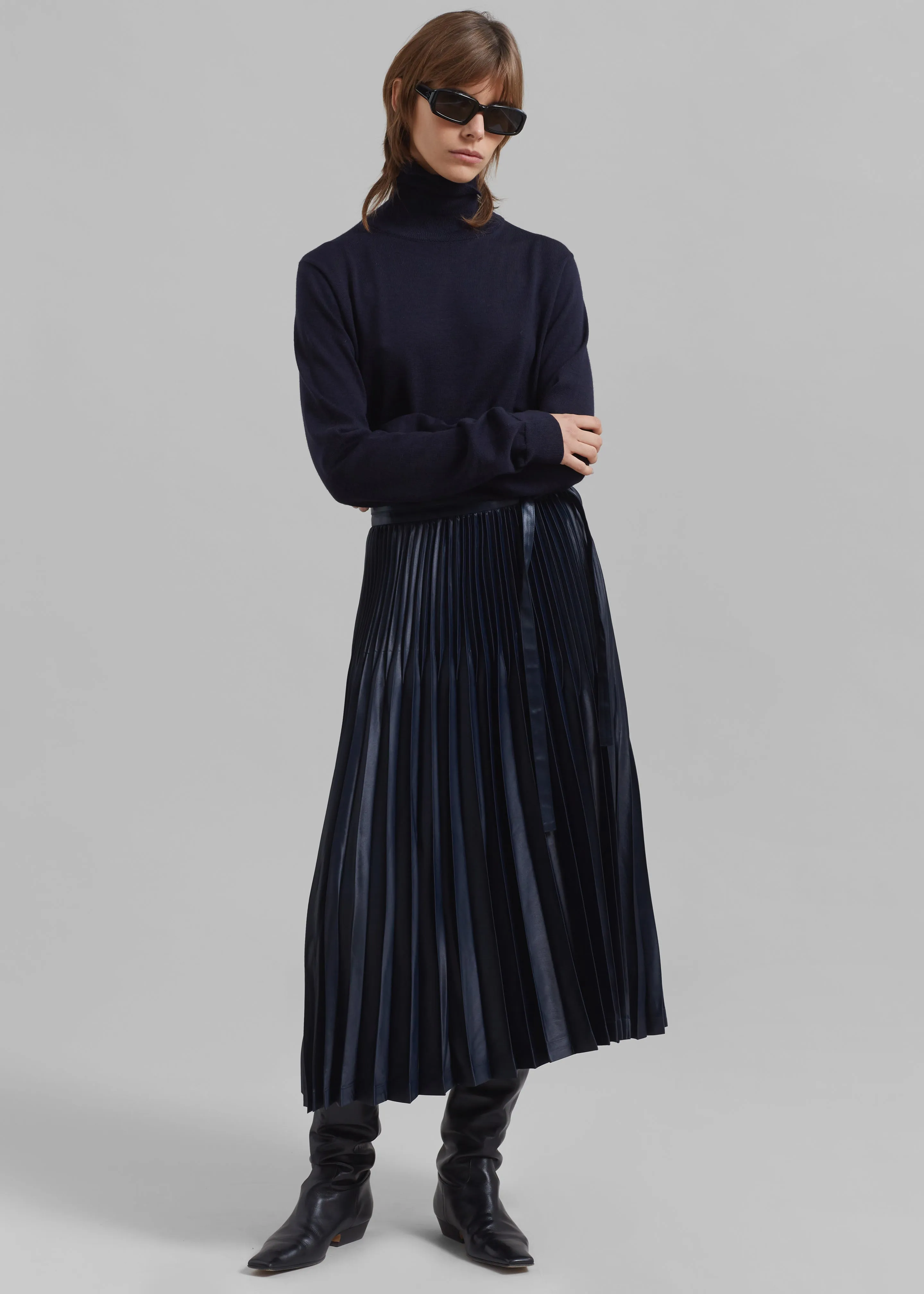 3.1 Phillip Lim Chintz Pleated Skirt - Midnight sold by Frankie Shop