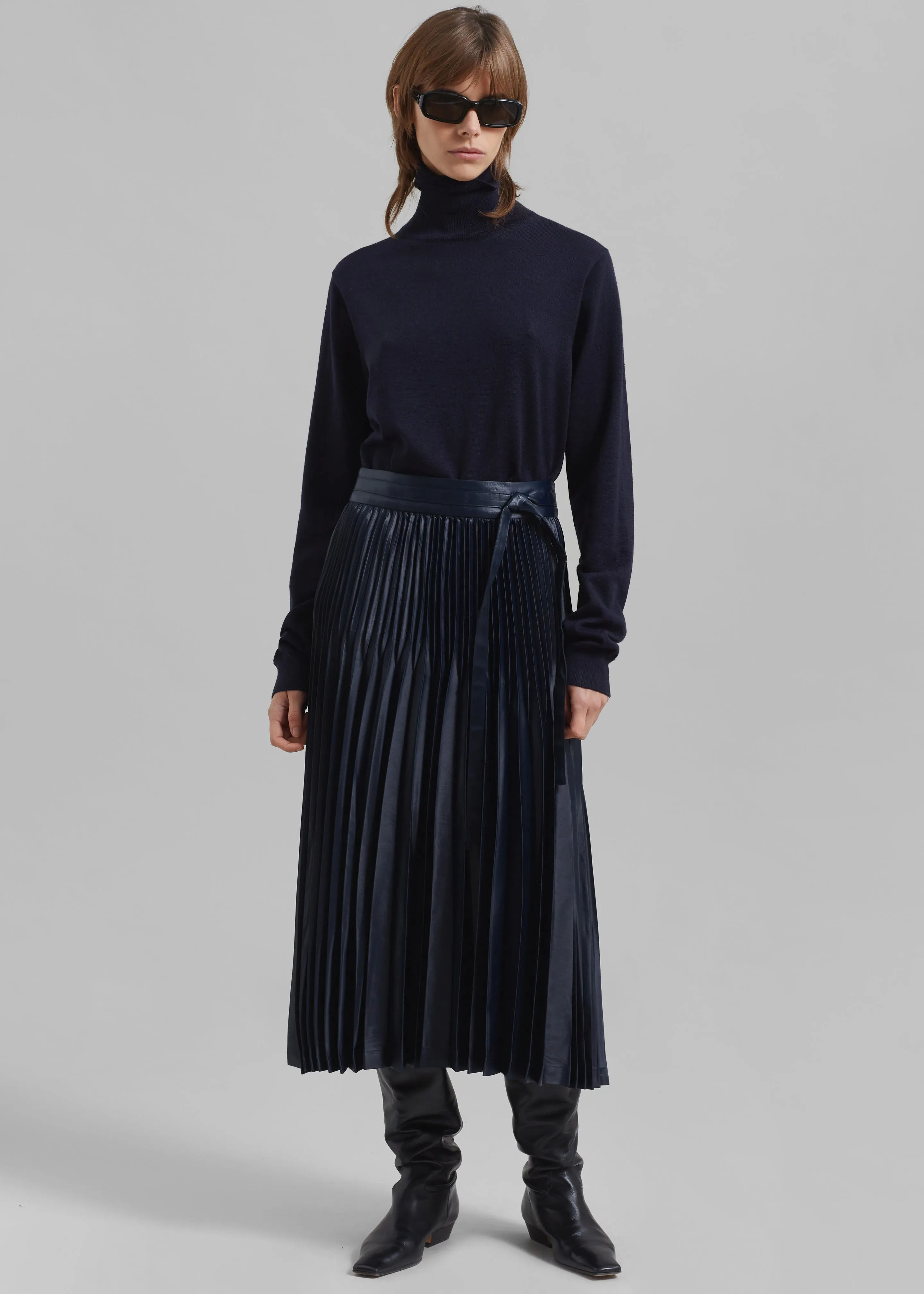 3.1 Phillip Lim Chintz Pleated Skirt - Midnight sold by Frankie Shop product image thumbnail 5