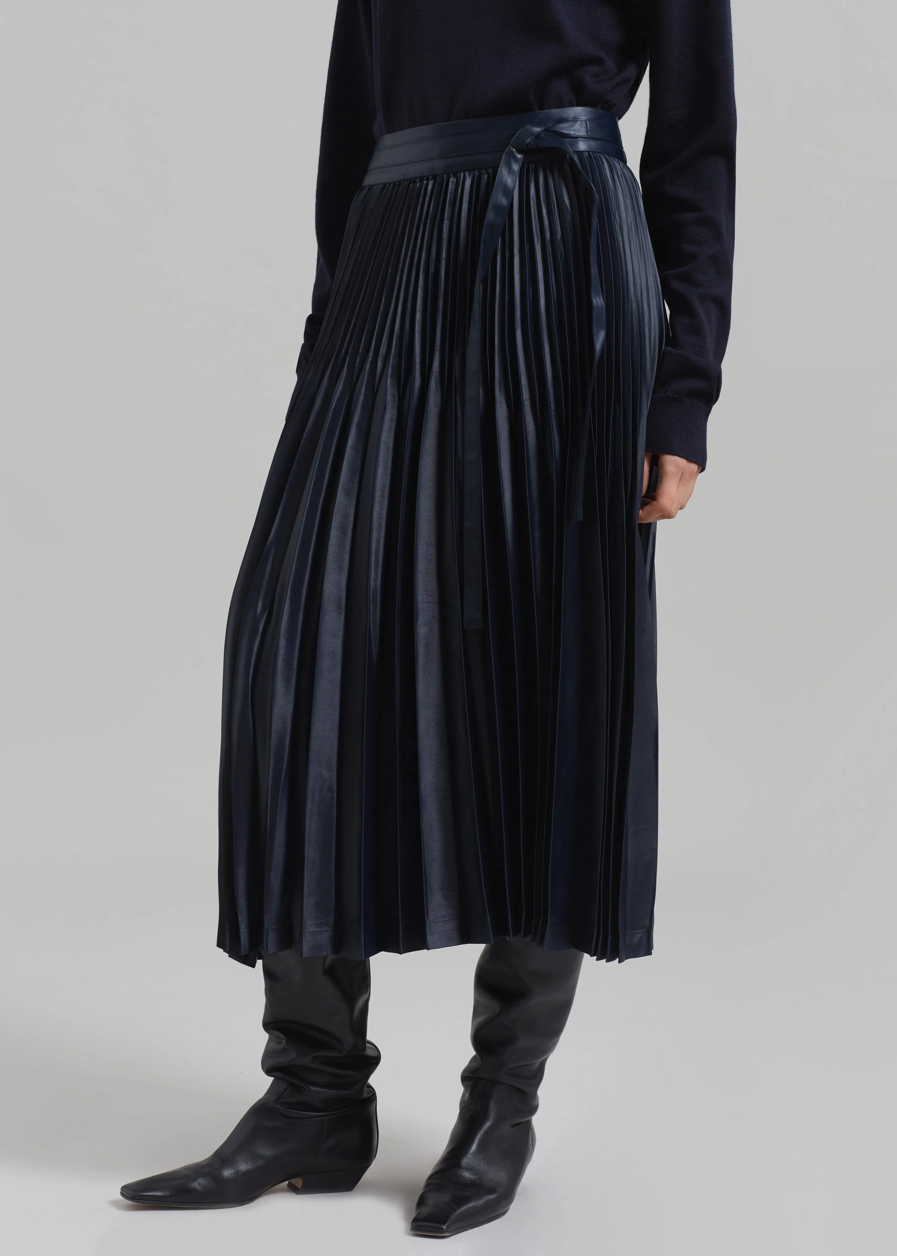 3.1 Phillip Lim Chintz Pleated Skirt - Midnight sold by Frankie Shop product image thumbnail 4