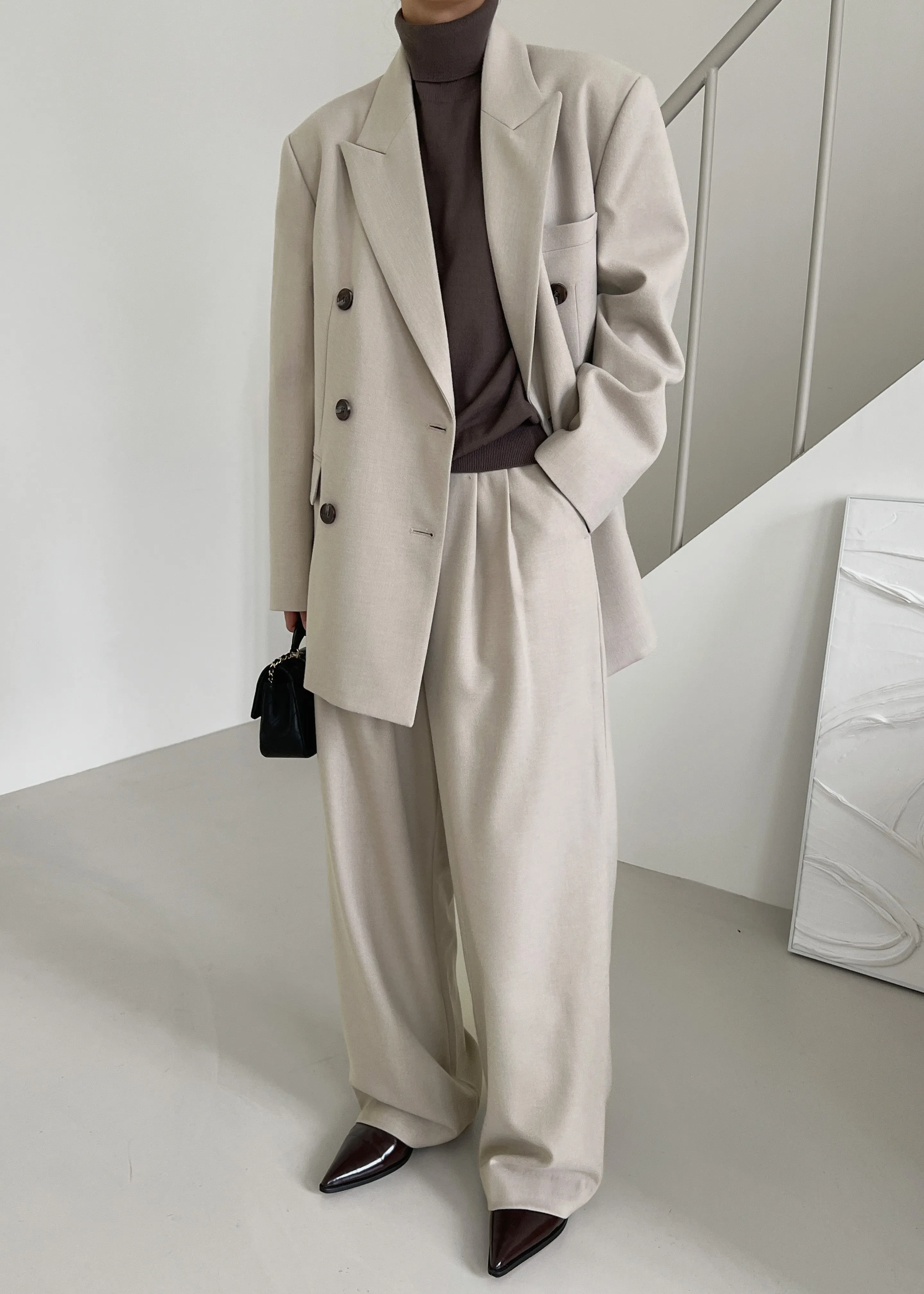 Vance Double Breasted Blazer - Beige sold by Frankie Shop product image thumbnail 2