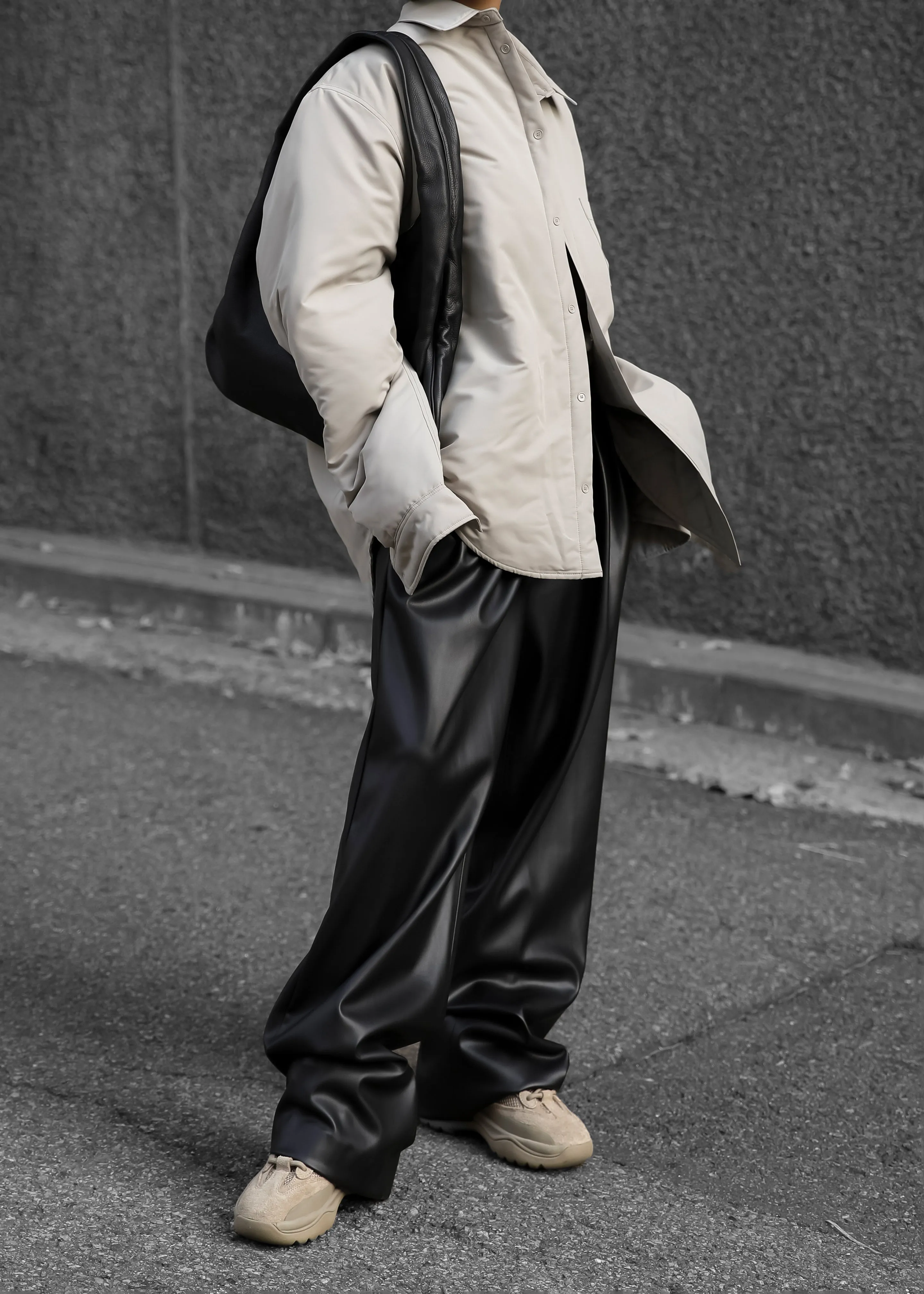 Dean Padded Shirt Jacket - Mastic sold by Frankie Shop