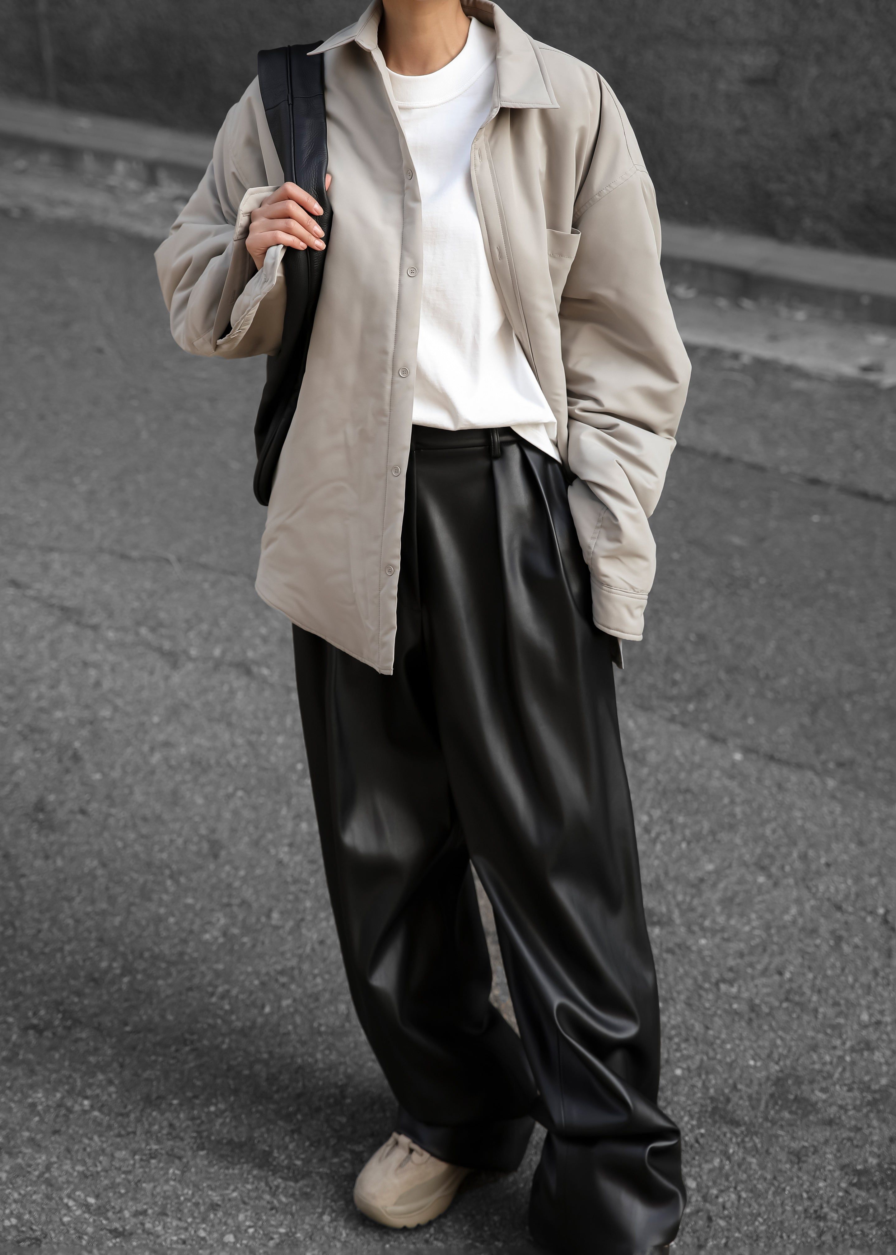 Maine Padded Shirt Jacket - Beige sold by Frankie Shop product image thumbnail 4