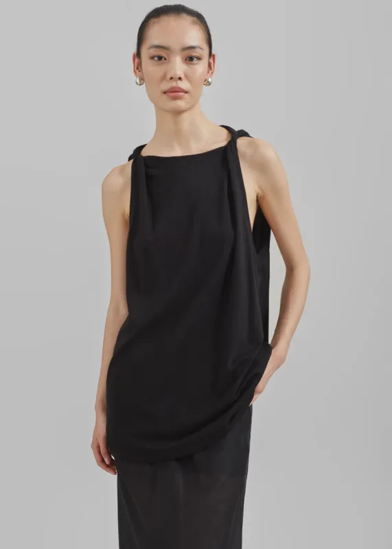 Erika Twisted Sleeve Tank - Black sold by Frankie Shop