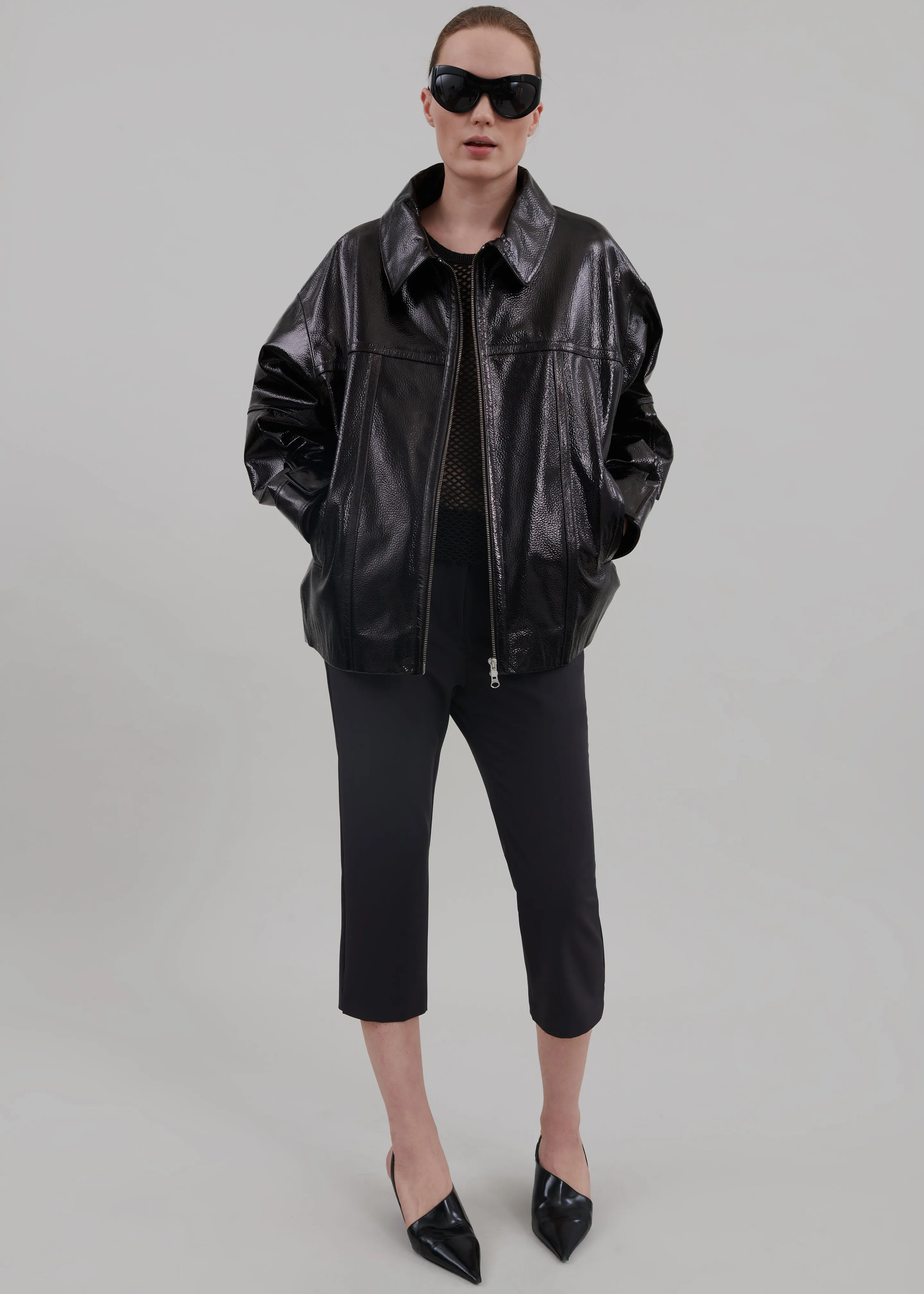 Arbor Crackled Faux Leather Jacket - Black sold by Frankie Shop product image thumbnail 3