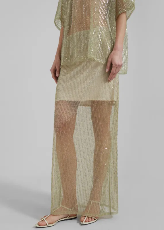 Remain Sequin Maxi Skirt - Bog sold by Frankie Shop