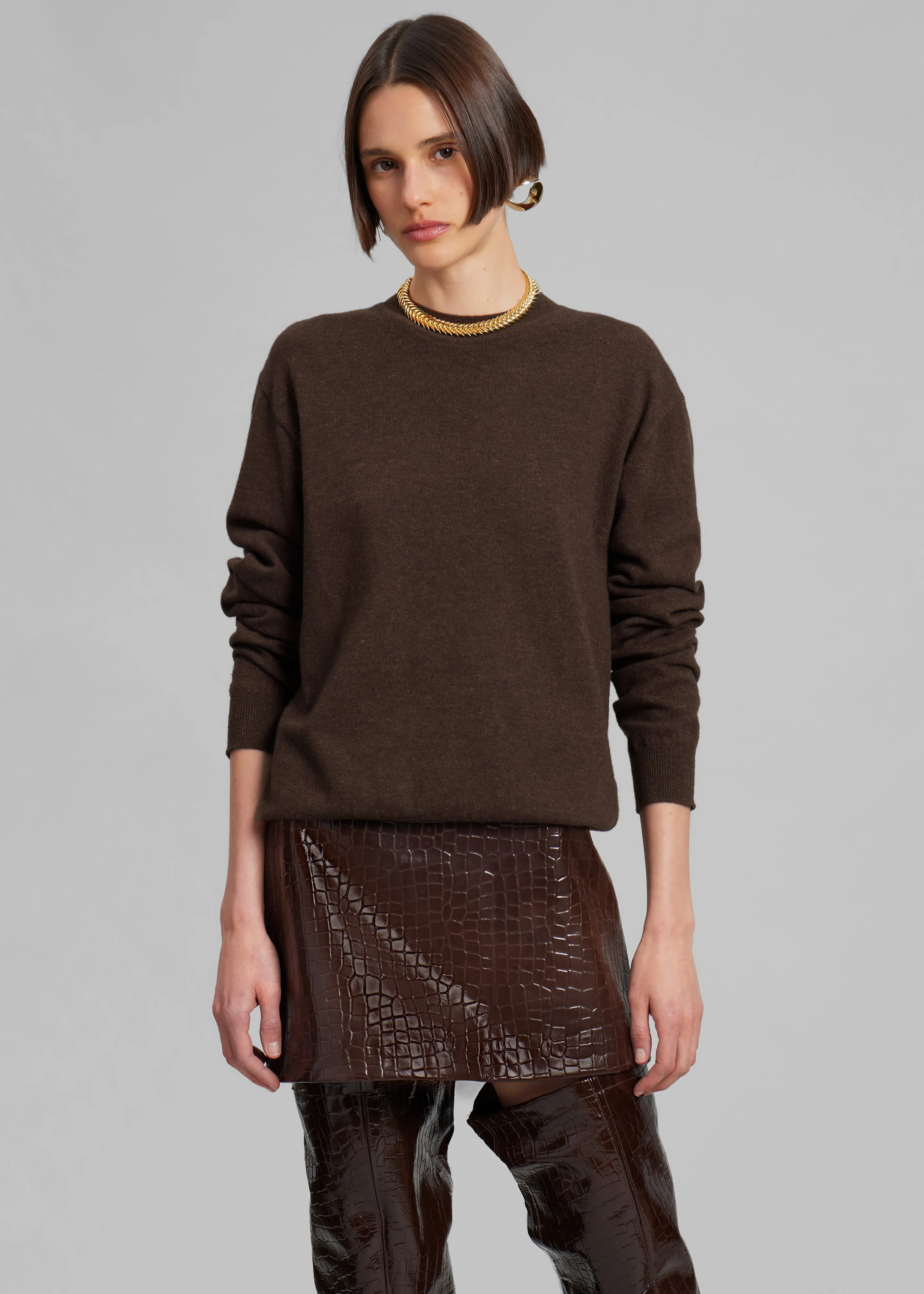 Mary Croc-Effect Mini Skirt - Brown sold by Frankie Shop product image thumbnail 2