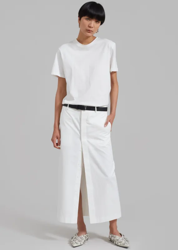 Norah Slit Midi Skirt - White sold by Frankie Shop