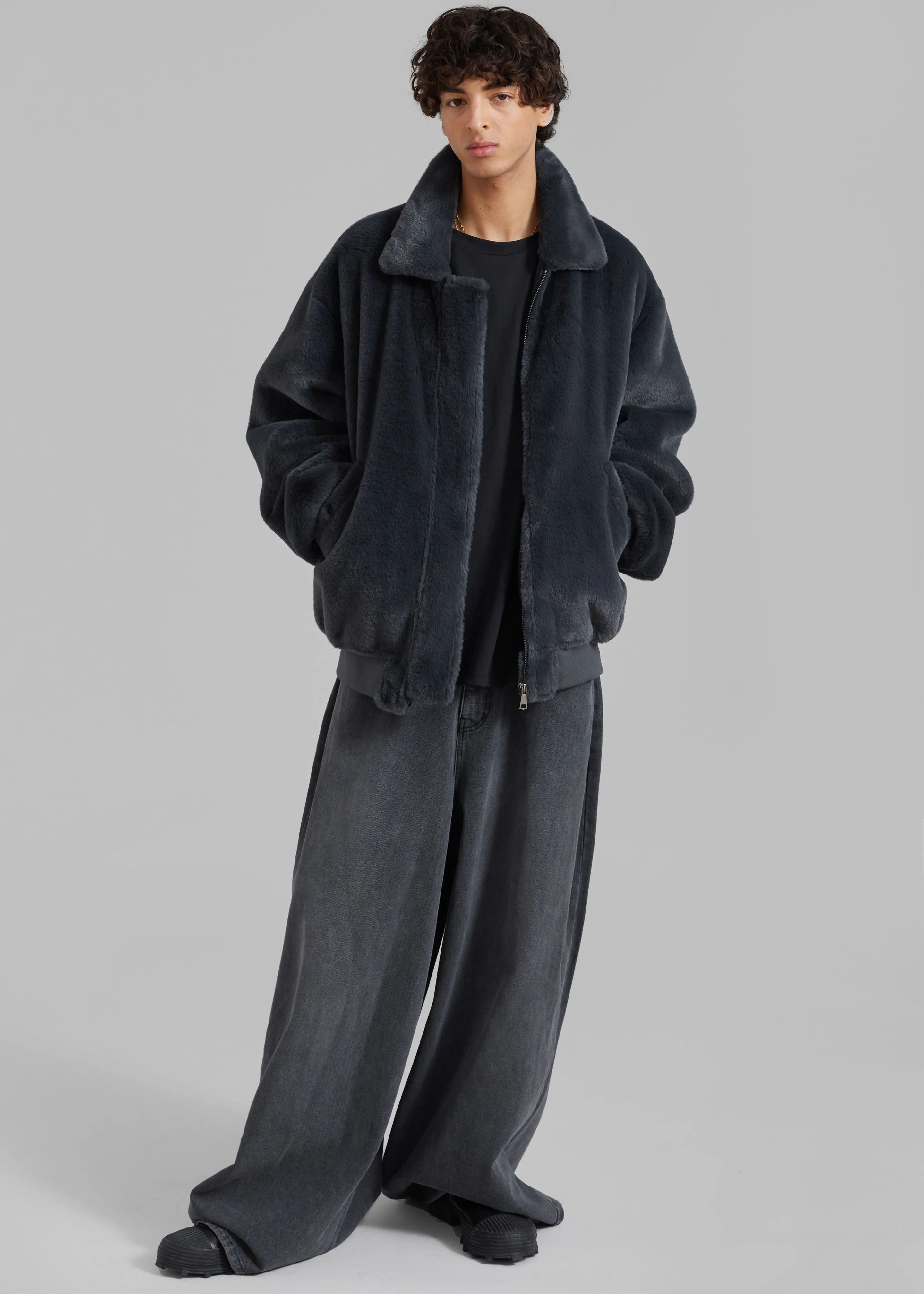 Justin Faux Fur Bomber - Storm sold by Frankie Shop product image thumbnail 2