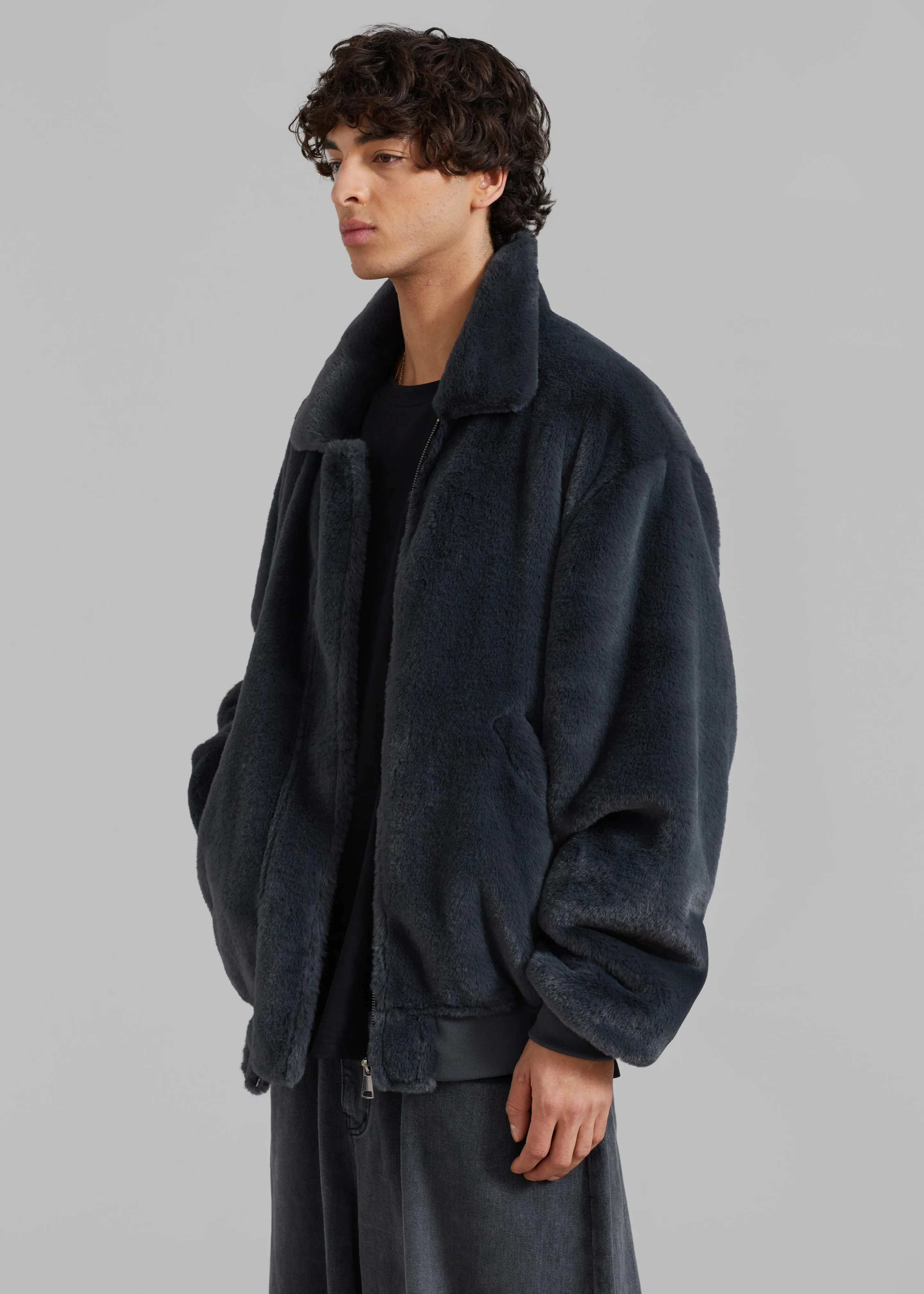 Justin Faux Fur Bomber - Storm sold by Frankie Shop product image thumbnail 3