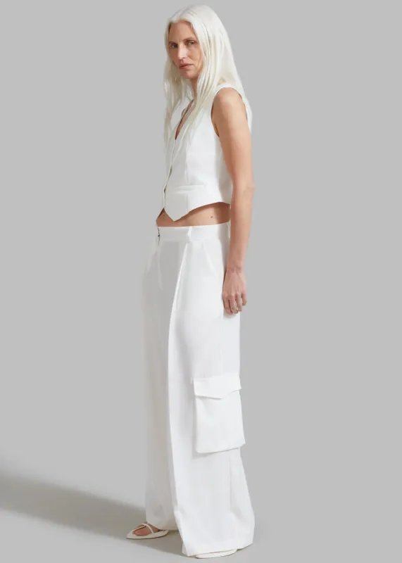 Gladys Cargo Pants - White sold by Frankie Shop