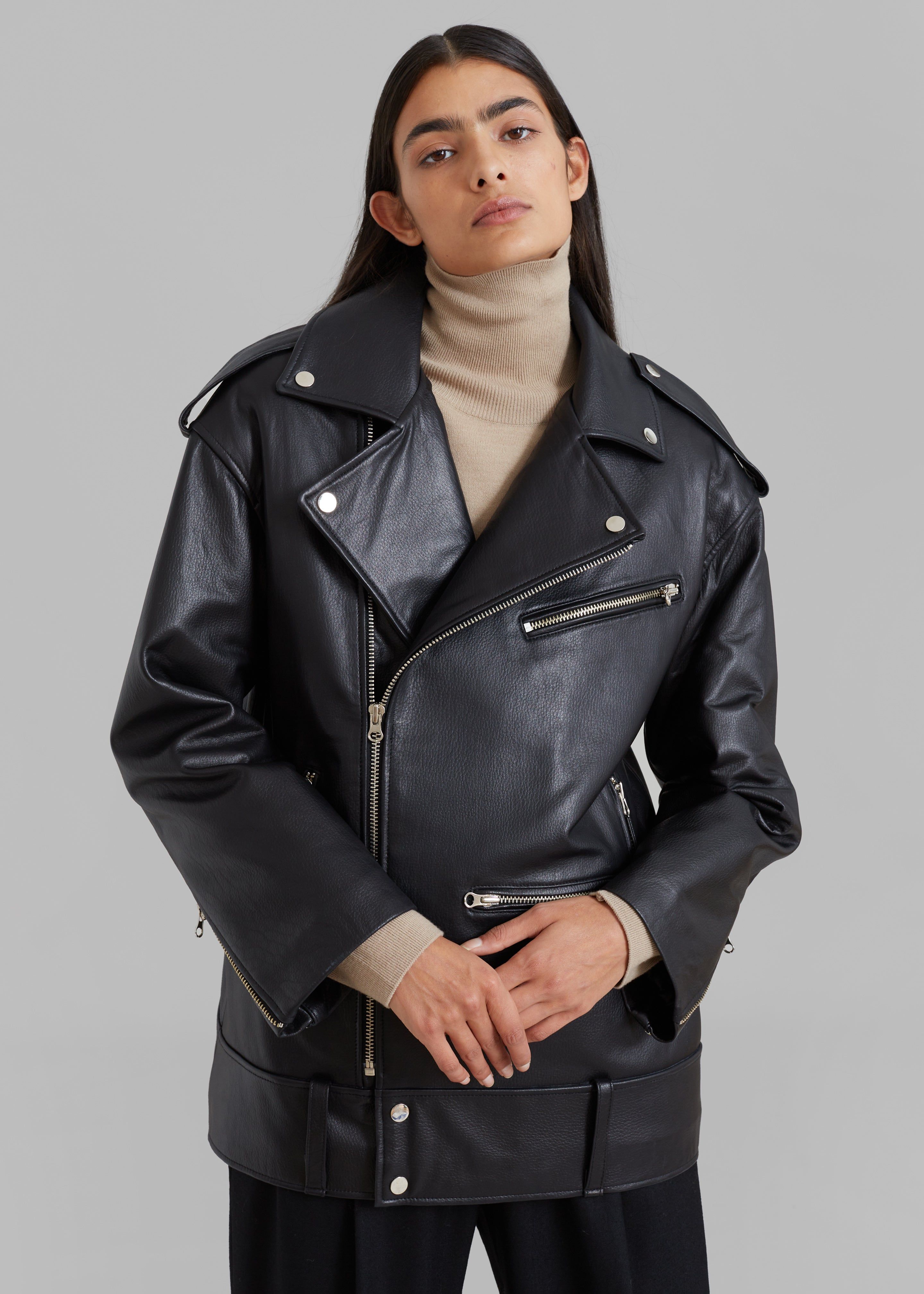 Jax Leather Biker Jacket - Black sold by Frankie Shop product image thumbnail 3