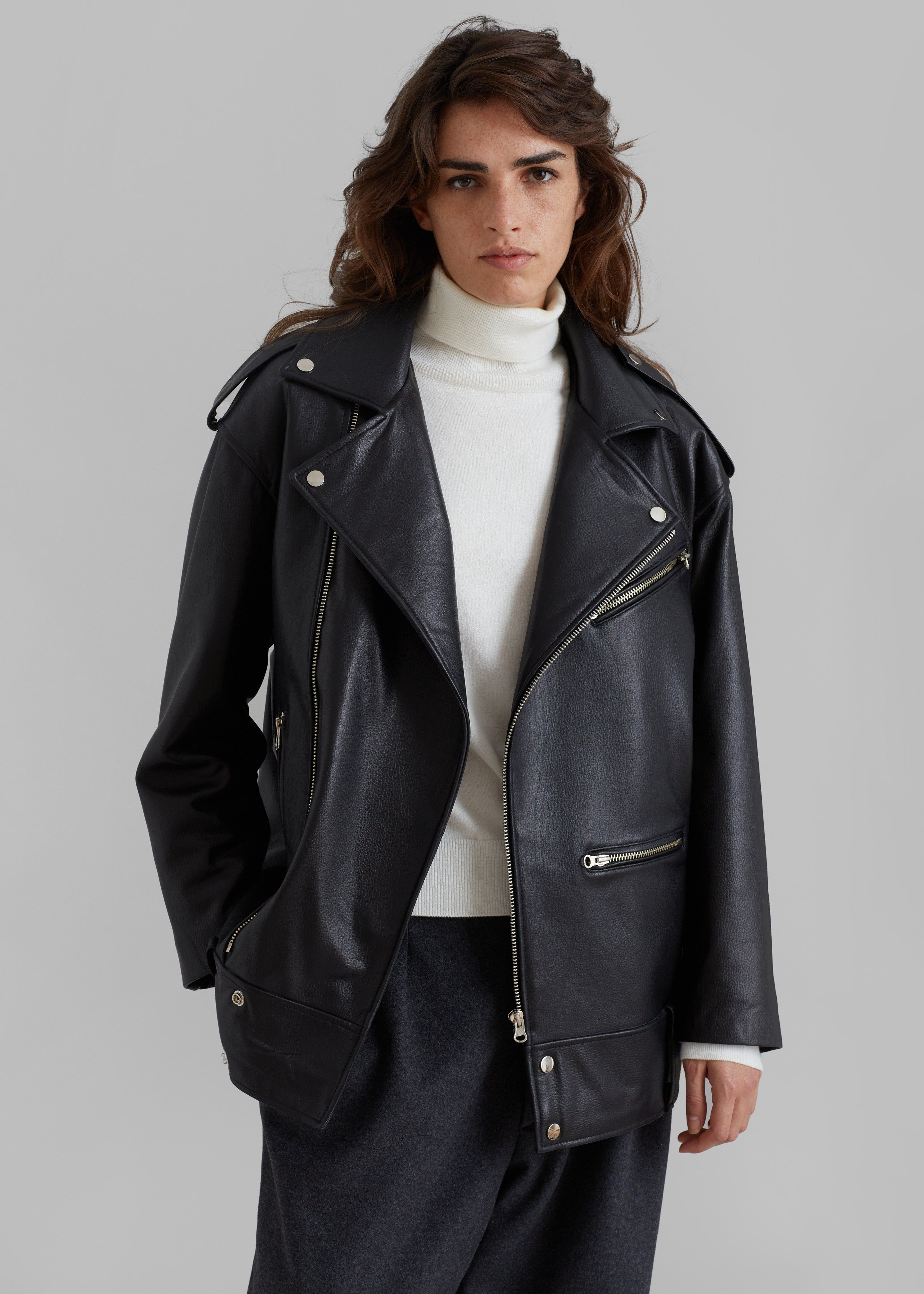 Jax Leather Biker Jacket - Black sold by Frankie Shop product image thumbnail 6