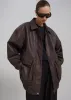 Cardiff Oversized Faux Leather Jacket - Brown sold by Frankie Shop