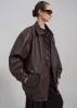 Cardiff Oversized Faux Leather Jacket - Brown sold by Frankie Shop