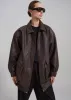 Cardiff Oversized Faux Leather Jacket - Brown sold by Frankie Shop