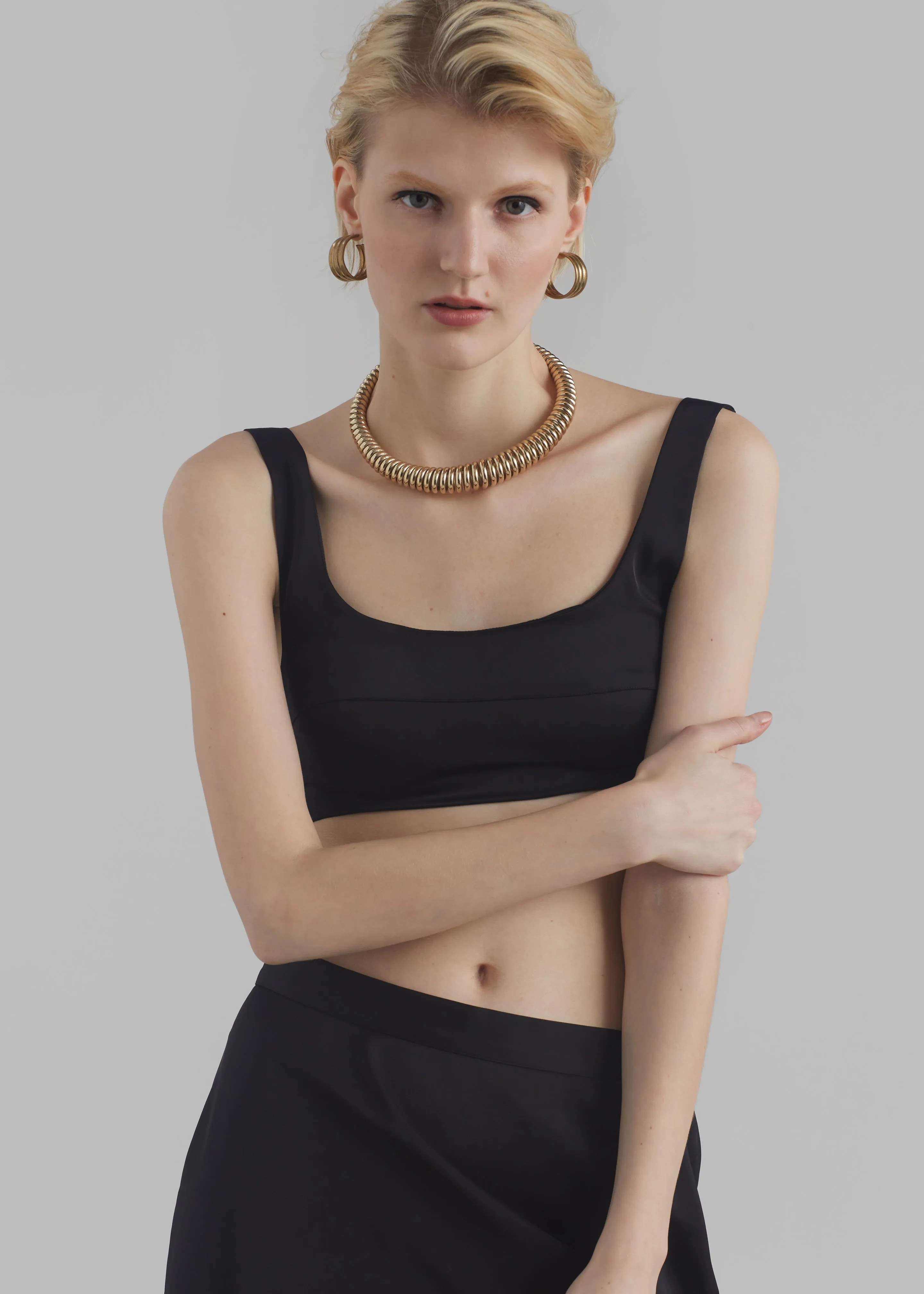 Ada Satin Bra Top - Black sold by Frankie Shop