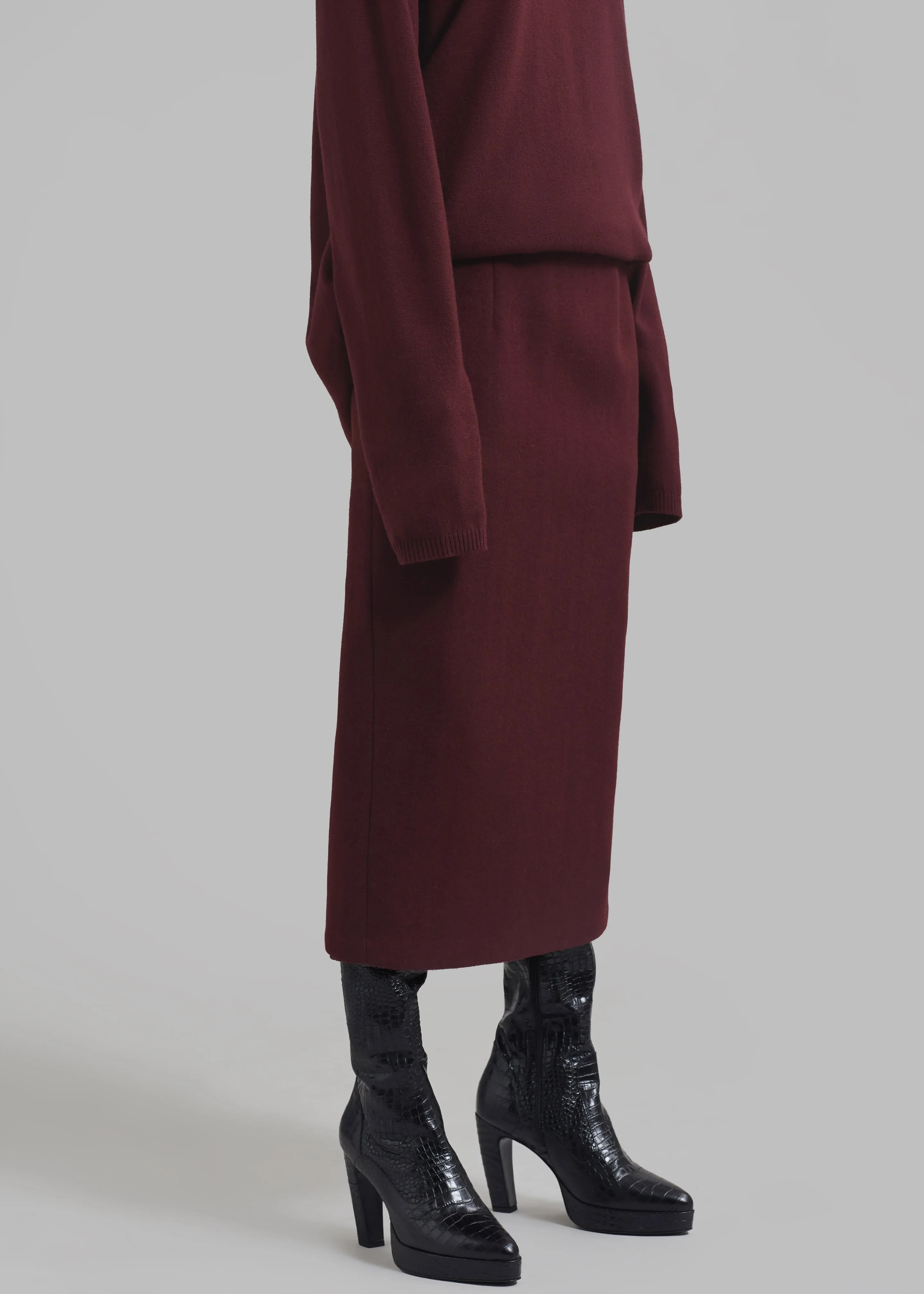 Arley Midi Skirt - Burgundy sold by Frankie Shop