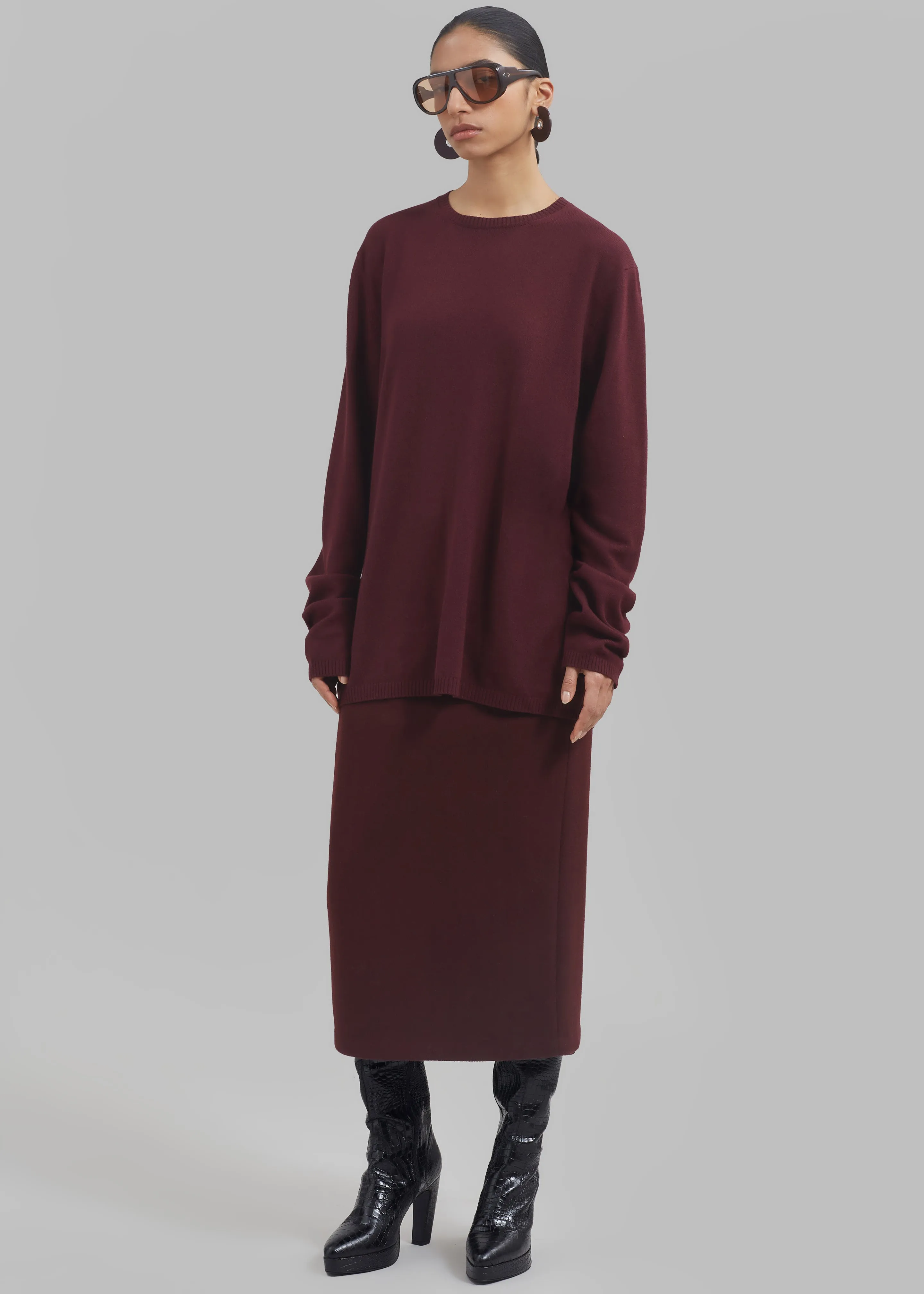 Arley Midi Skirt - Burgundy sold by Frankie Shop product image thumbnail 5