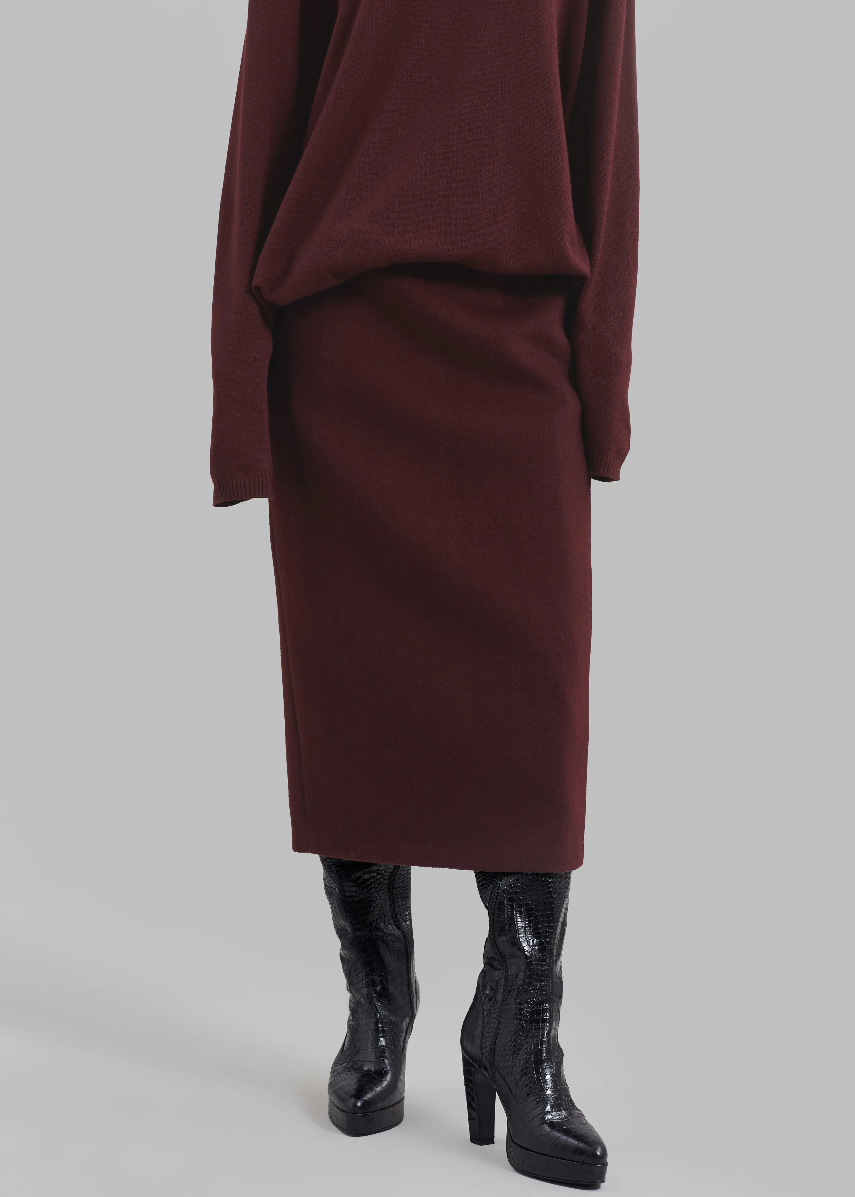 Arley Midi Skirt - Burgundy sold by Frankie Shop product image thumbnail 4