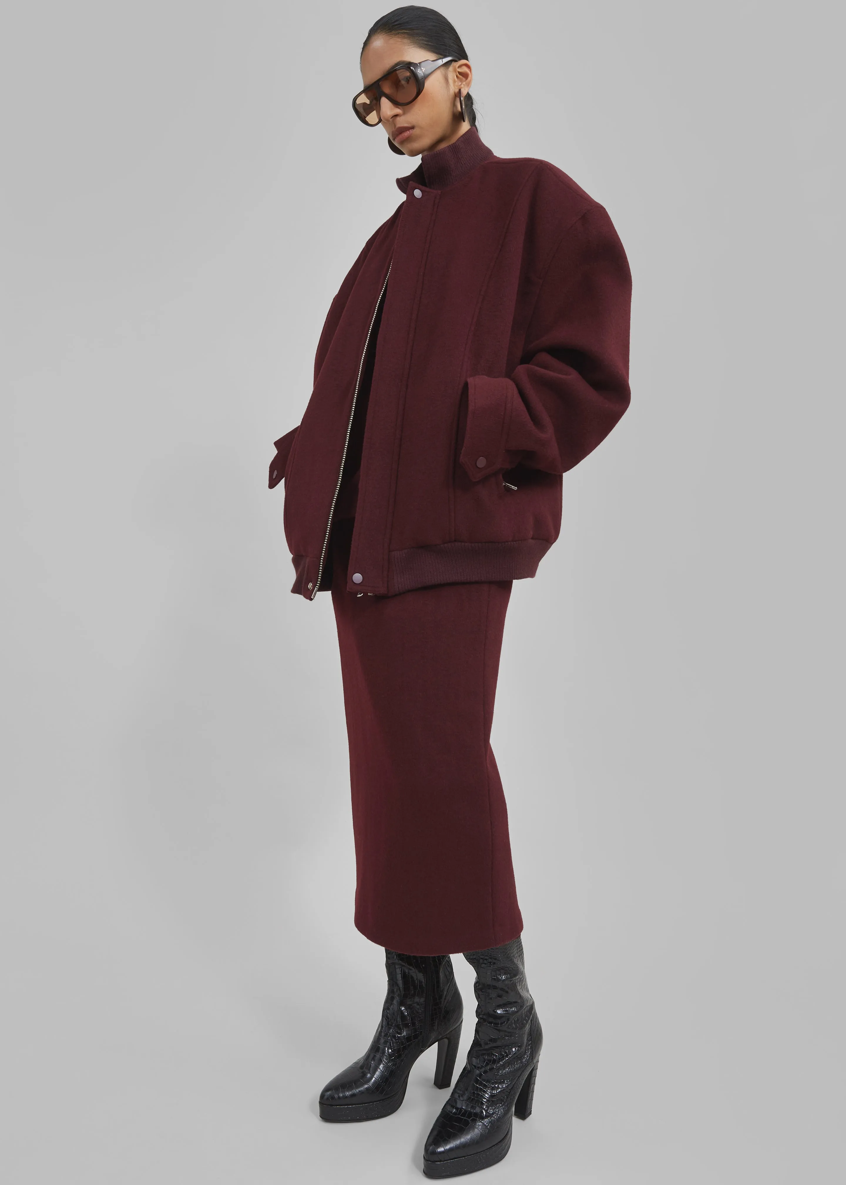 Arley Midi Skirt - Burgundy sold by Frankie Shop product image thumbnail 2