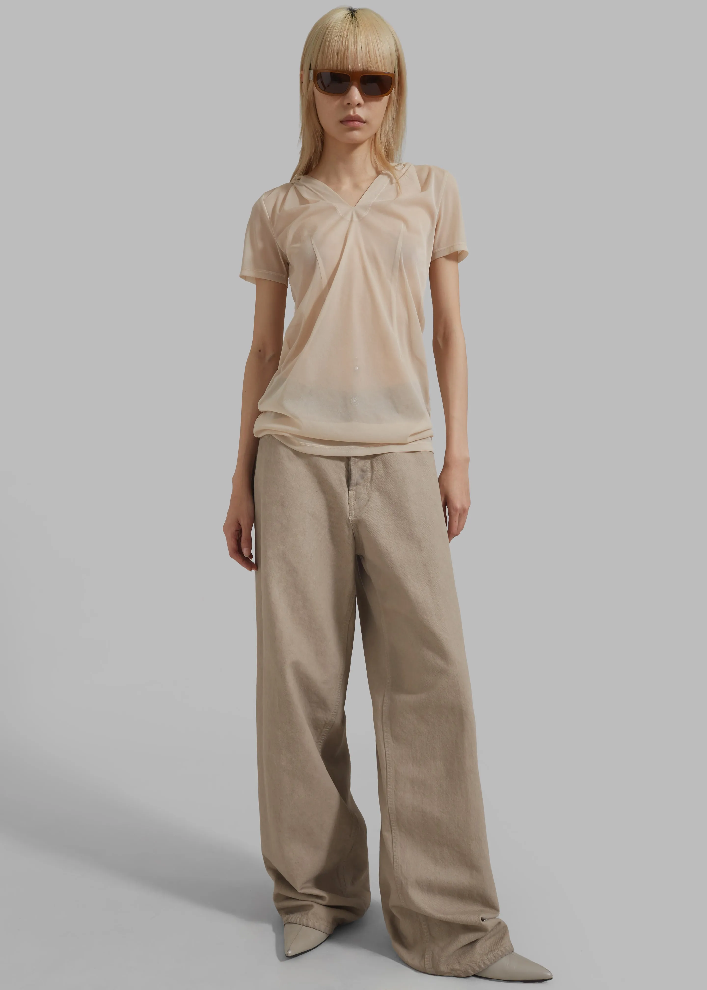 Low Classic See-Through Hoodie - Light Beige sold by Frankie Shop product image thumbnail 4