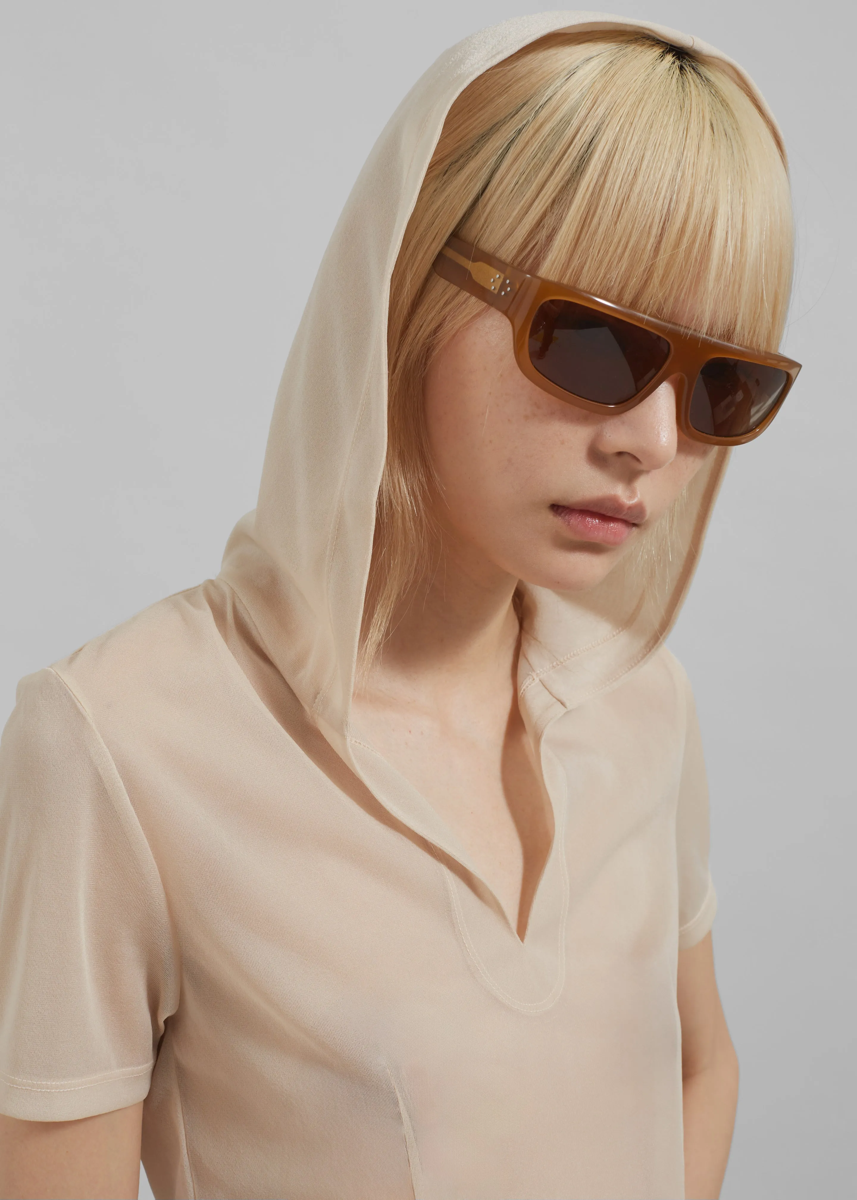 Low Classic See-Through Hoodie - Light Beige sold by Frankie Shop product image thumbnail 3
