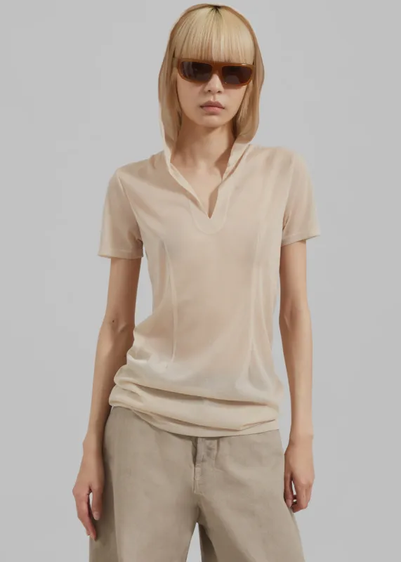 Low Classic See-Through Hoodie - Light Beige made by Frankie Shop