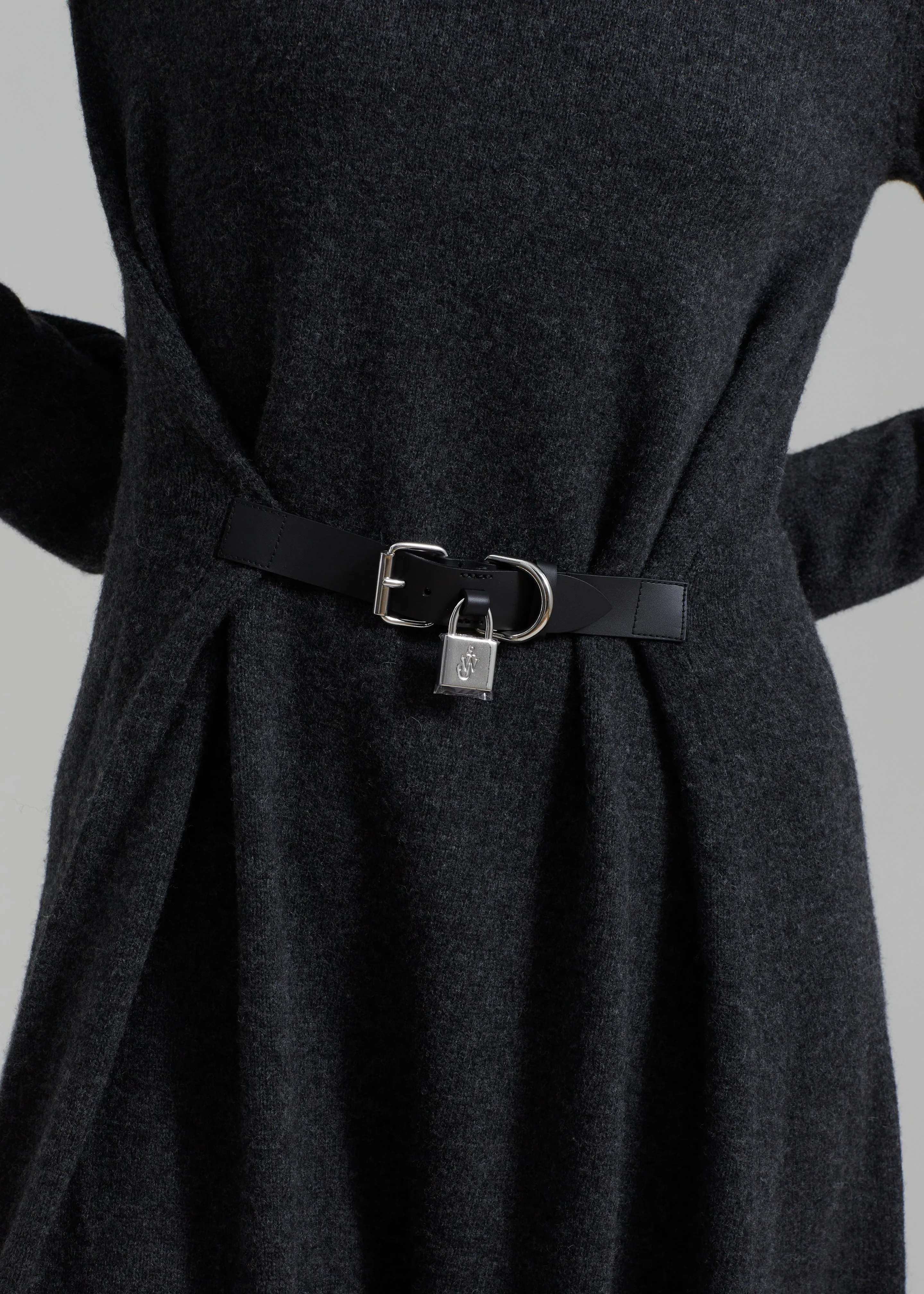 JW Anderson Padlock Strap Tie Dress - Charcoal Melange sold by Frankie Shop product image thumbnail 3