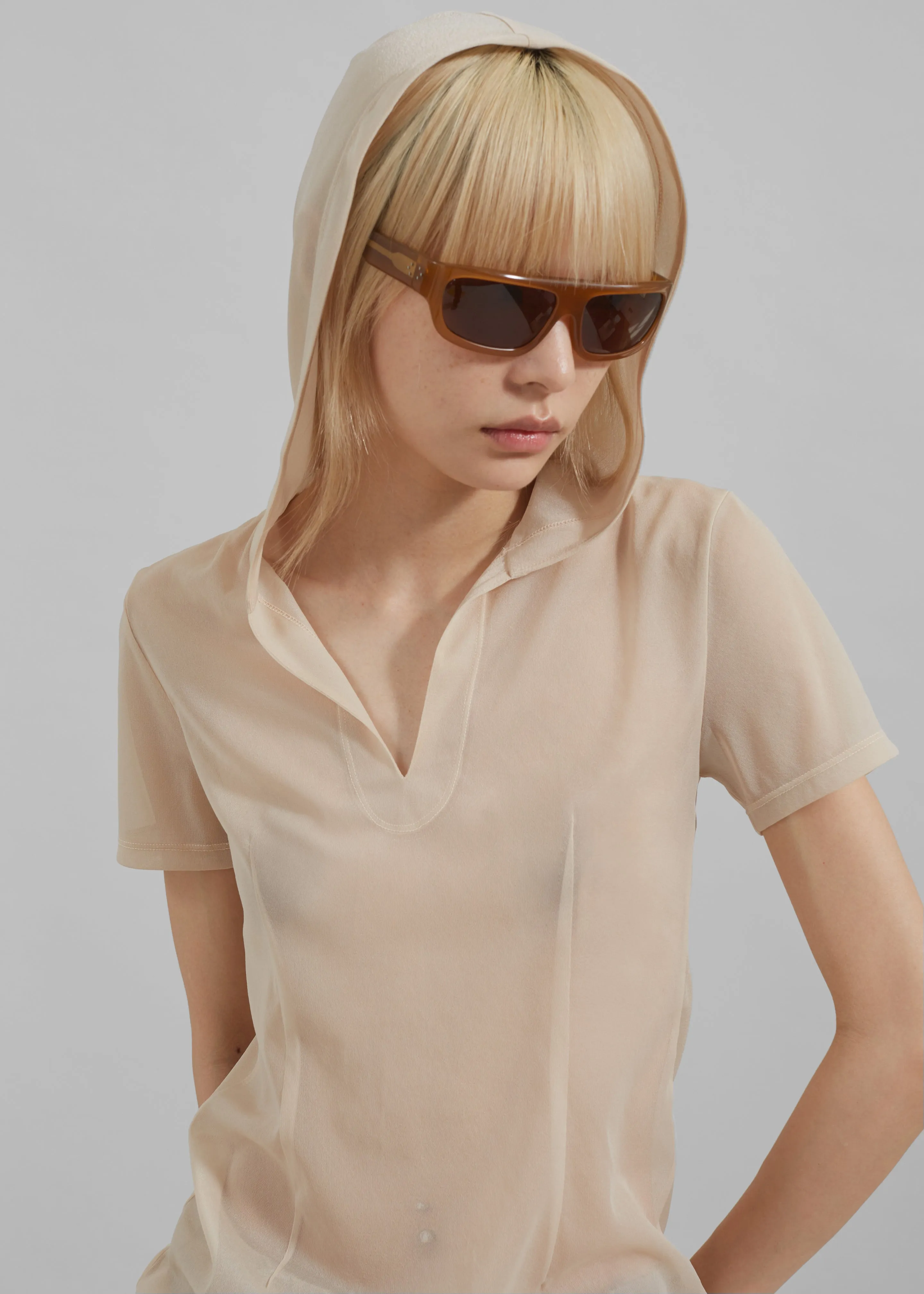 Low Classic See-Through Hoodie - Light Beige sold by Frankie Shop product image thumbnail 2