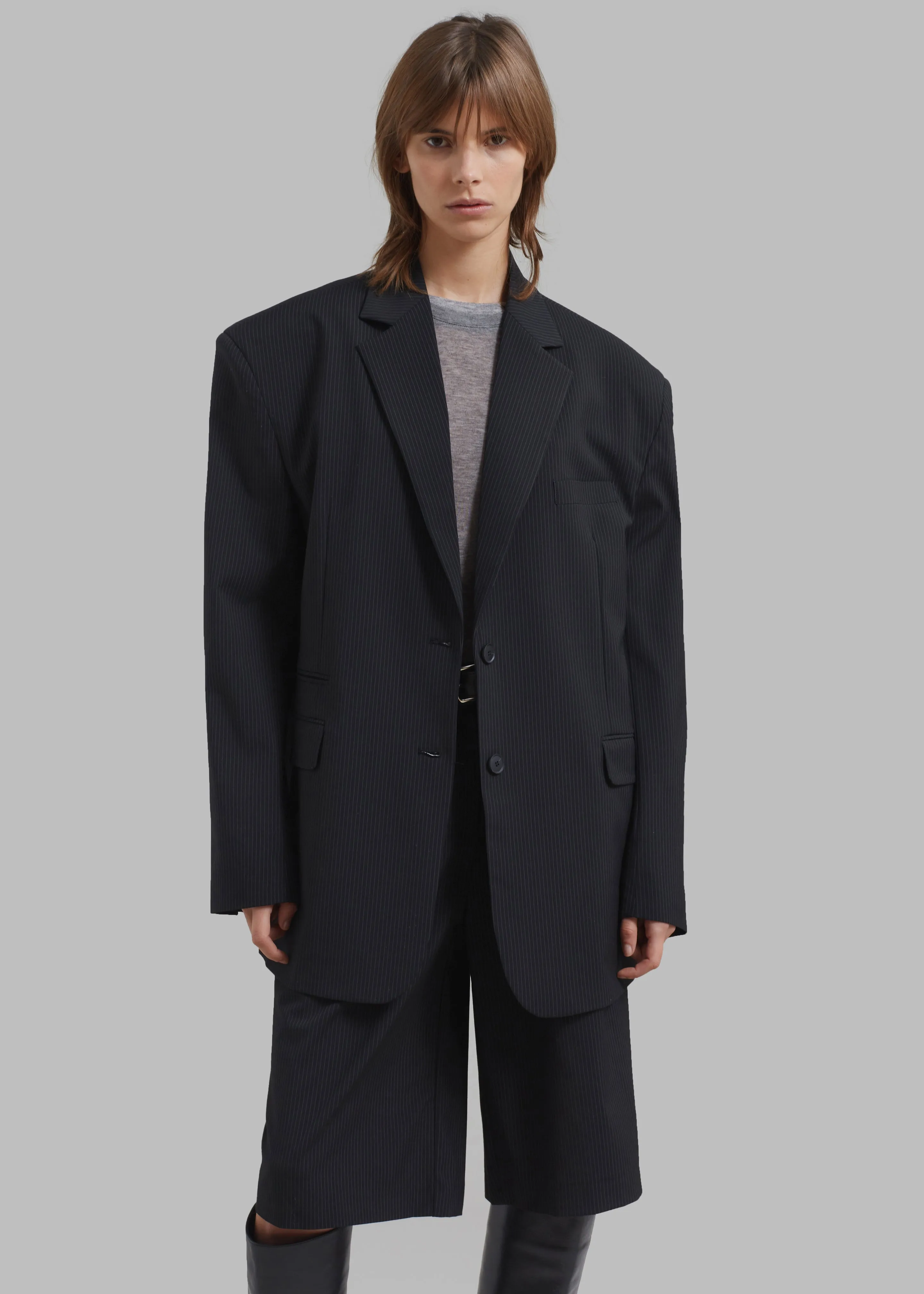 Wilma Blazer - Black Pinstripe sold by Frankie Shop