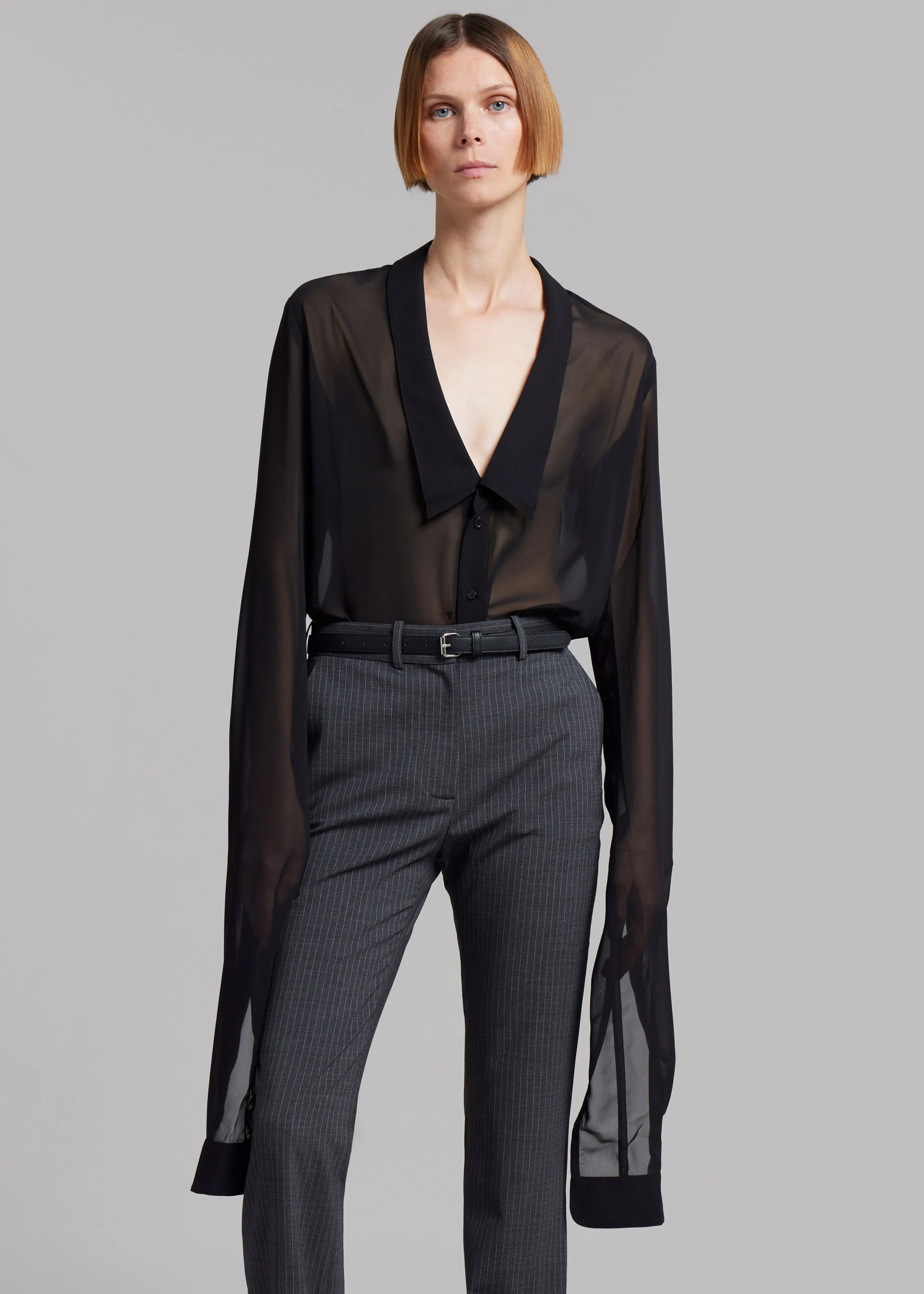 Coperni Open Collar Shirt - Black sold by Frankie Shop product image thumbnail 4