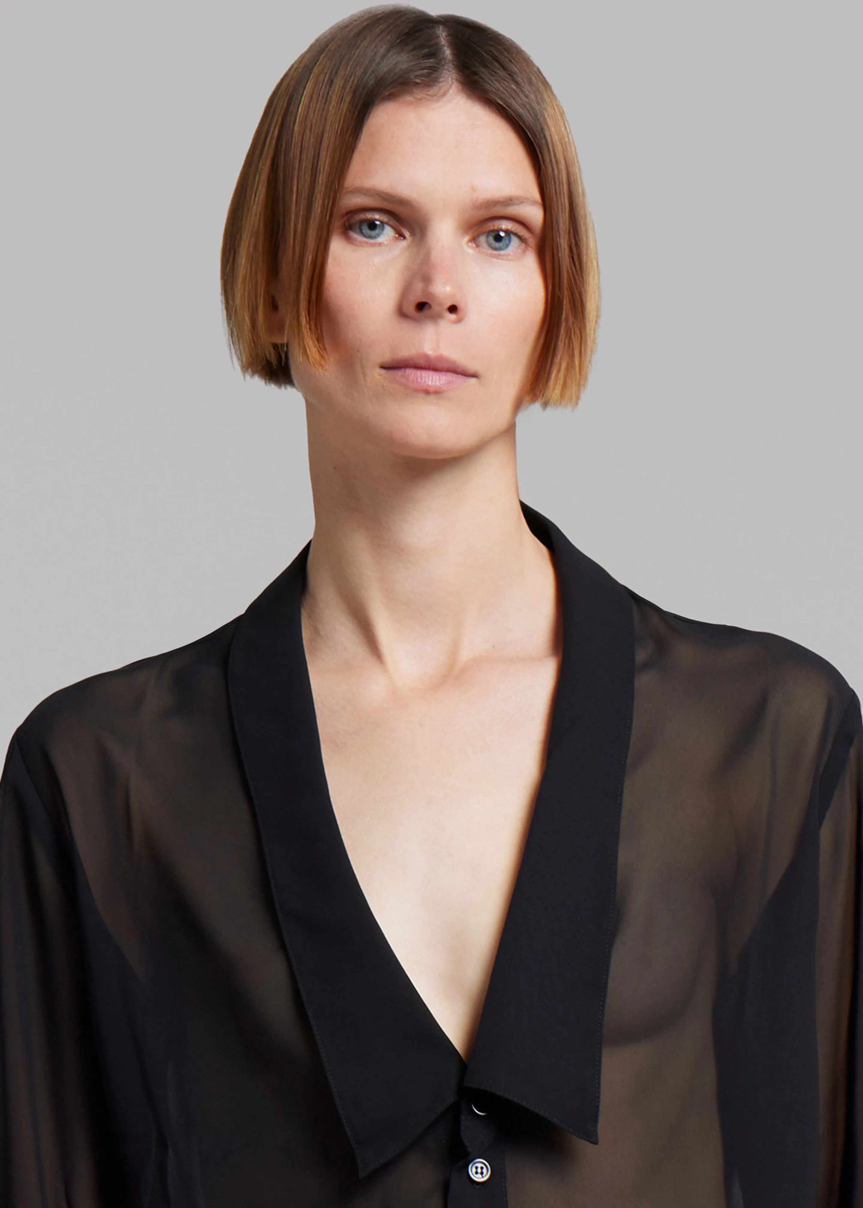 Coperni Open Collar Shirt - Black sold by Frankie Shop product image thumbnail 3