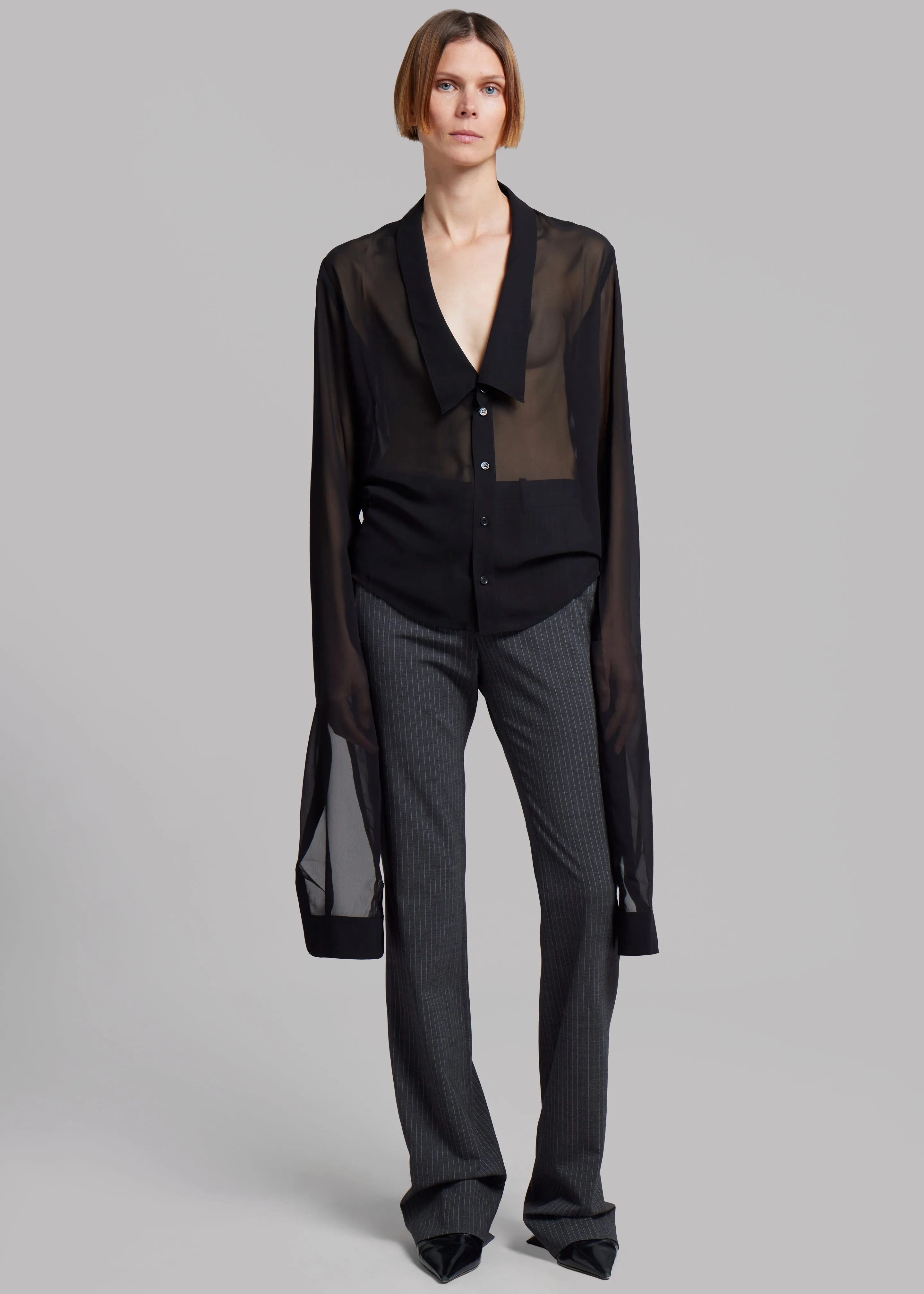 Coperni Open Collar Shirt - Black sold by Frankie Shop product image thumbnail 5