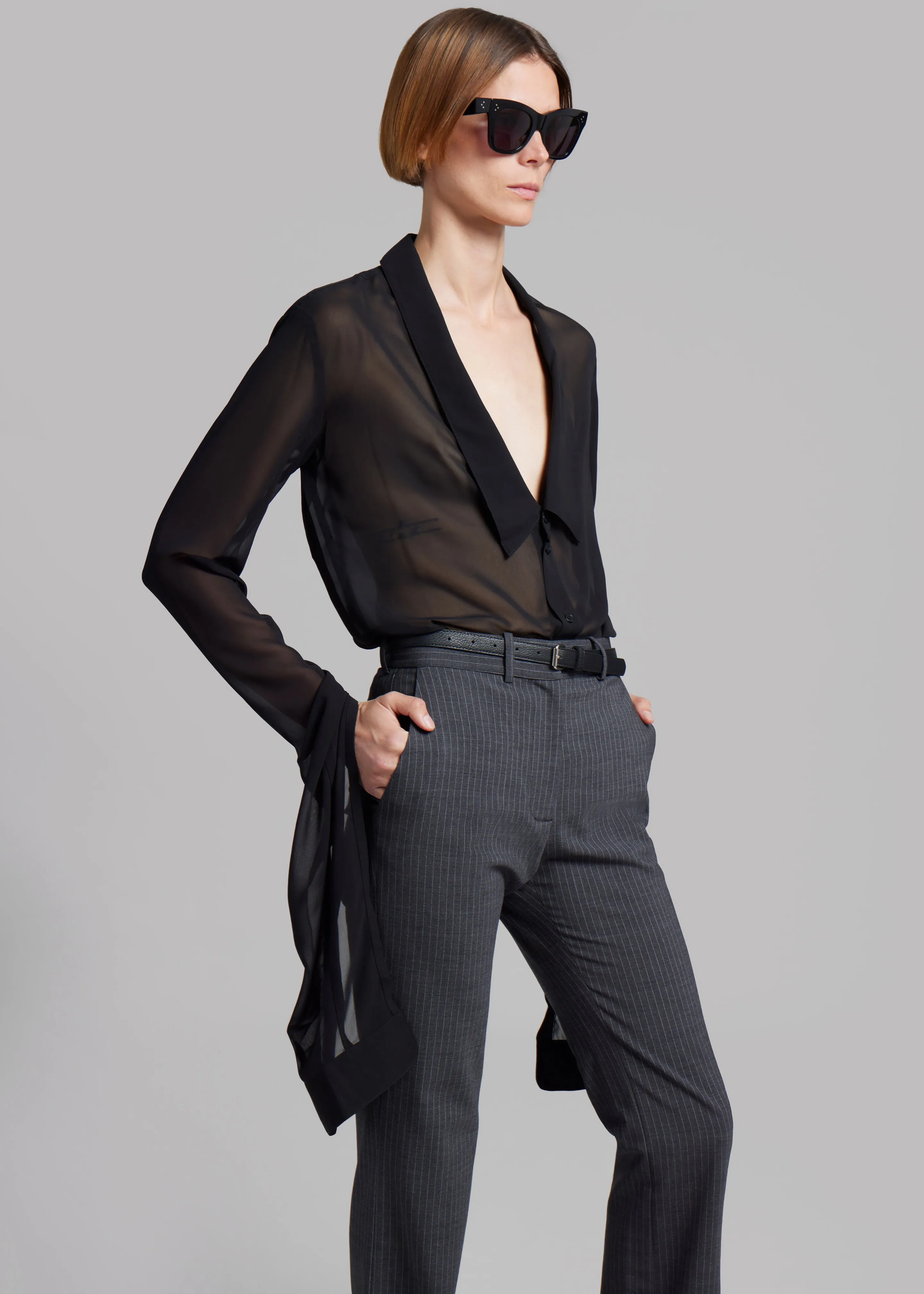 Coperni Open Collar Shirt - Black sold by Frankie Shop