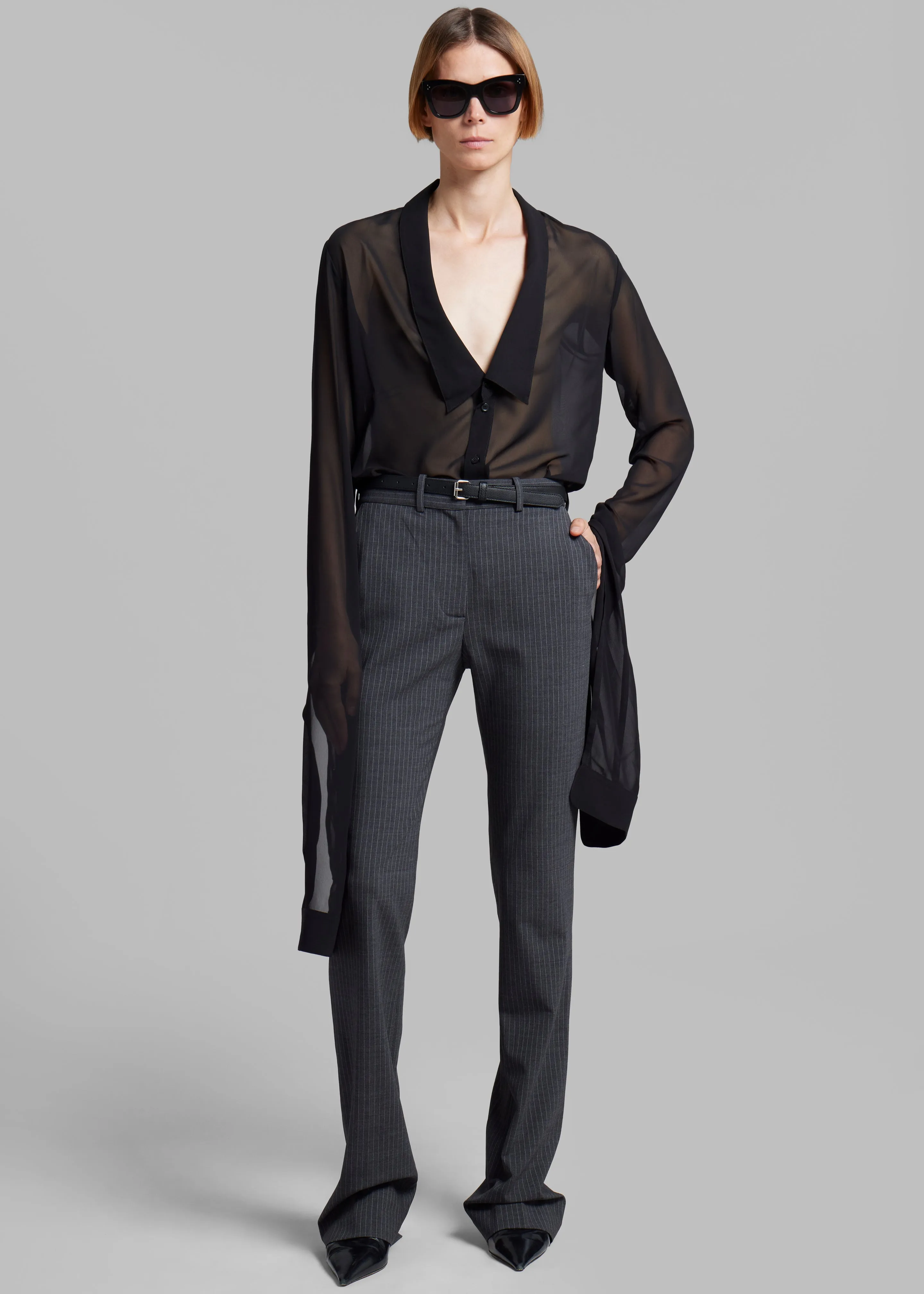Coperni Open Collar Shirt - Black sold by Frankie Shop product image thumbnail 2
