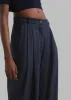 Piper Pleated Trousers - Navy/Beige Pinstripe sold by Frankie Shop