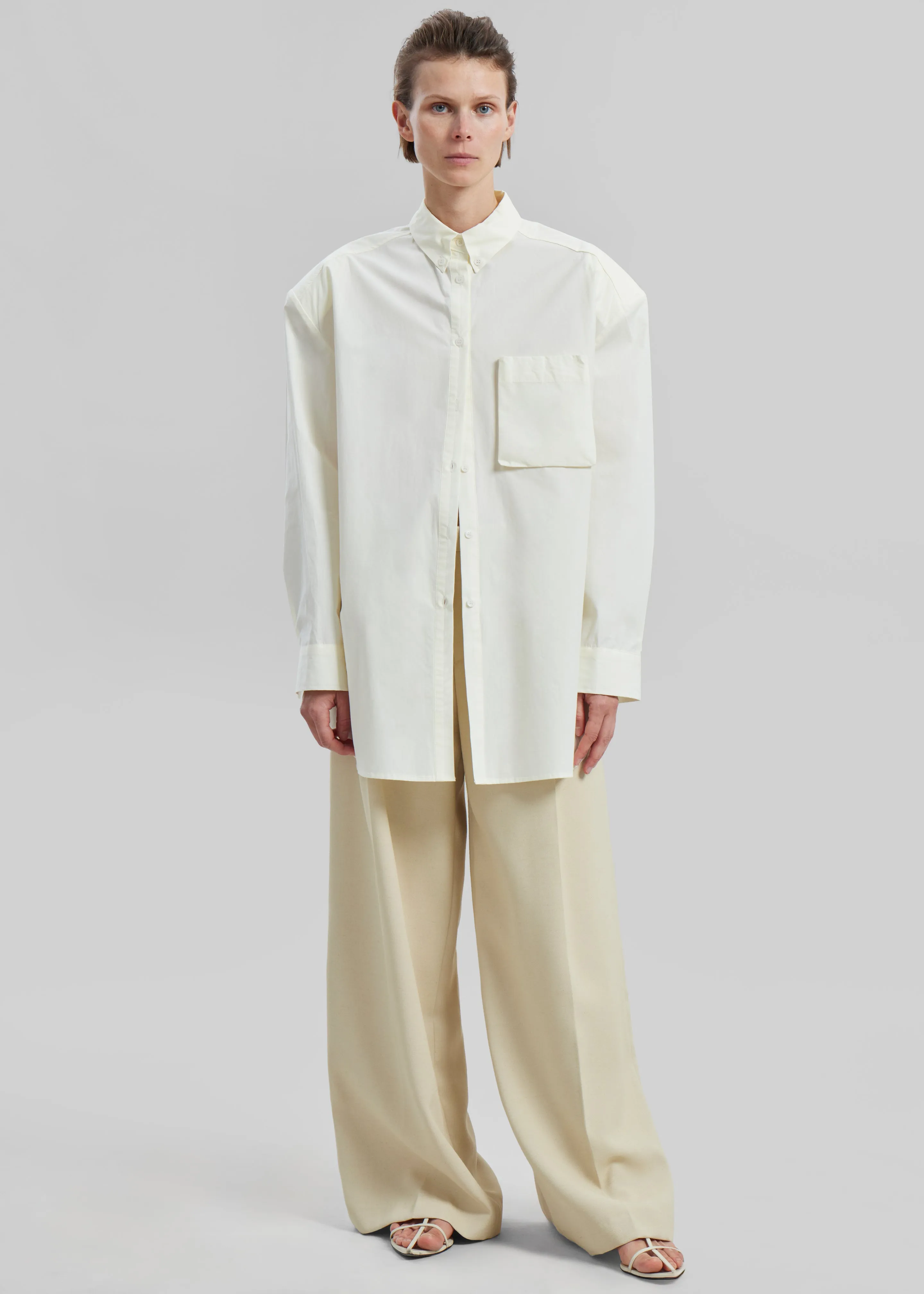 Brenna Padded Button Up Shirt - Yellow sold by Frankie Shop product image thumbnail 3