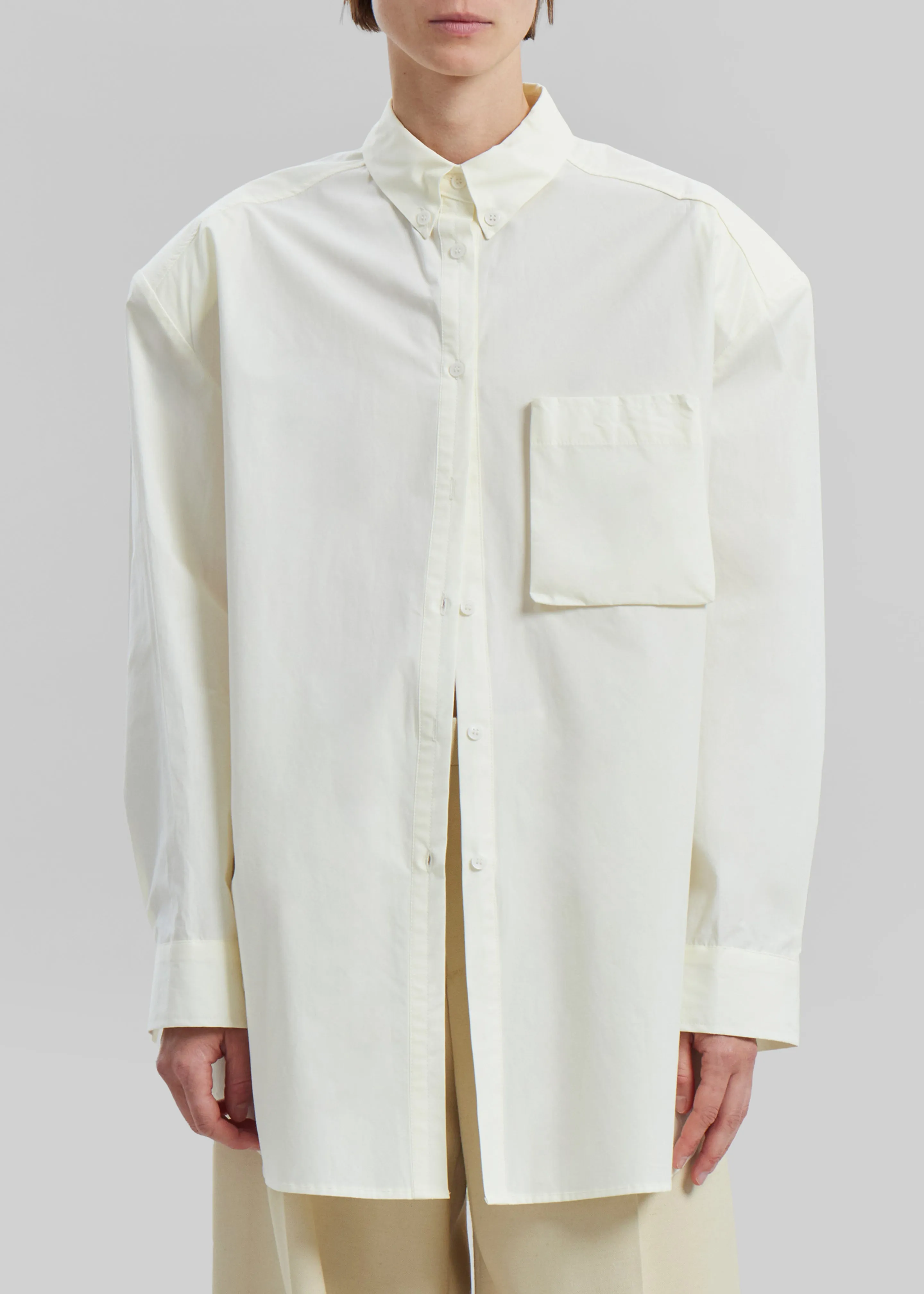 Brenna Padded Button Up Shirt - Yellow sold by Frankie Shop product image thumbnail 2