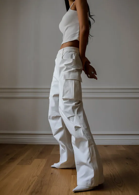 Valo Cargo Pants - White sold by Frankie Shop
