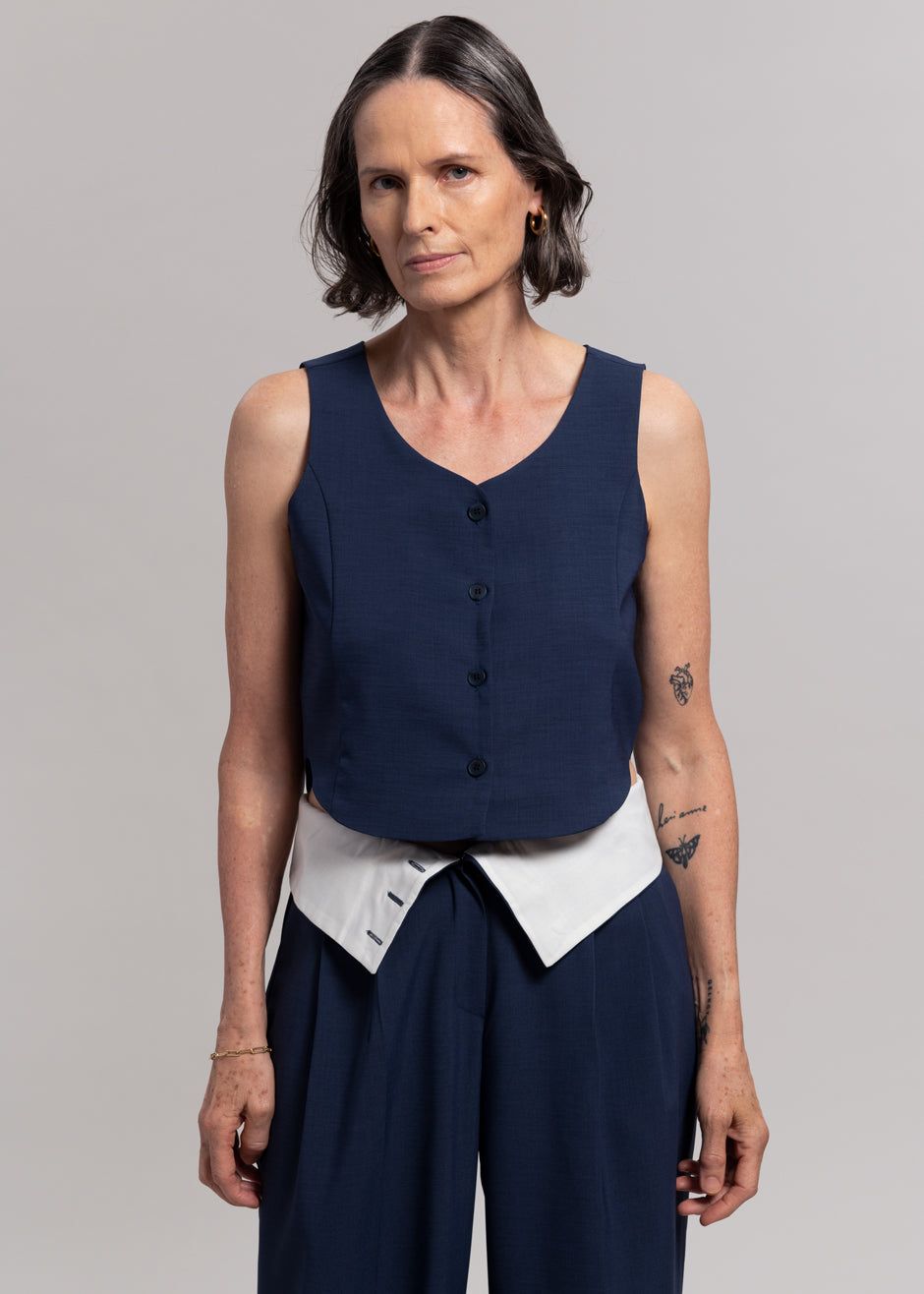 Holi Vest - Navy sold by Frankie Shop product image thumbnail 2