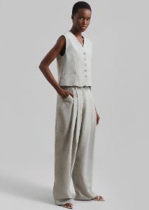 Piper Pleated Trousers - Sage sold by Frankie Shop