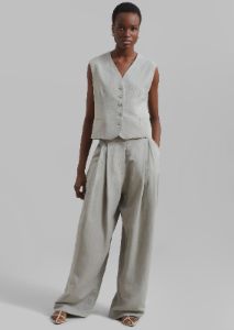 Piper Pleated Trousers - Sage sold by Frankie Shop
