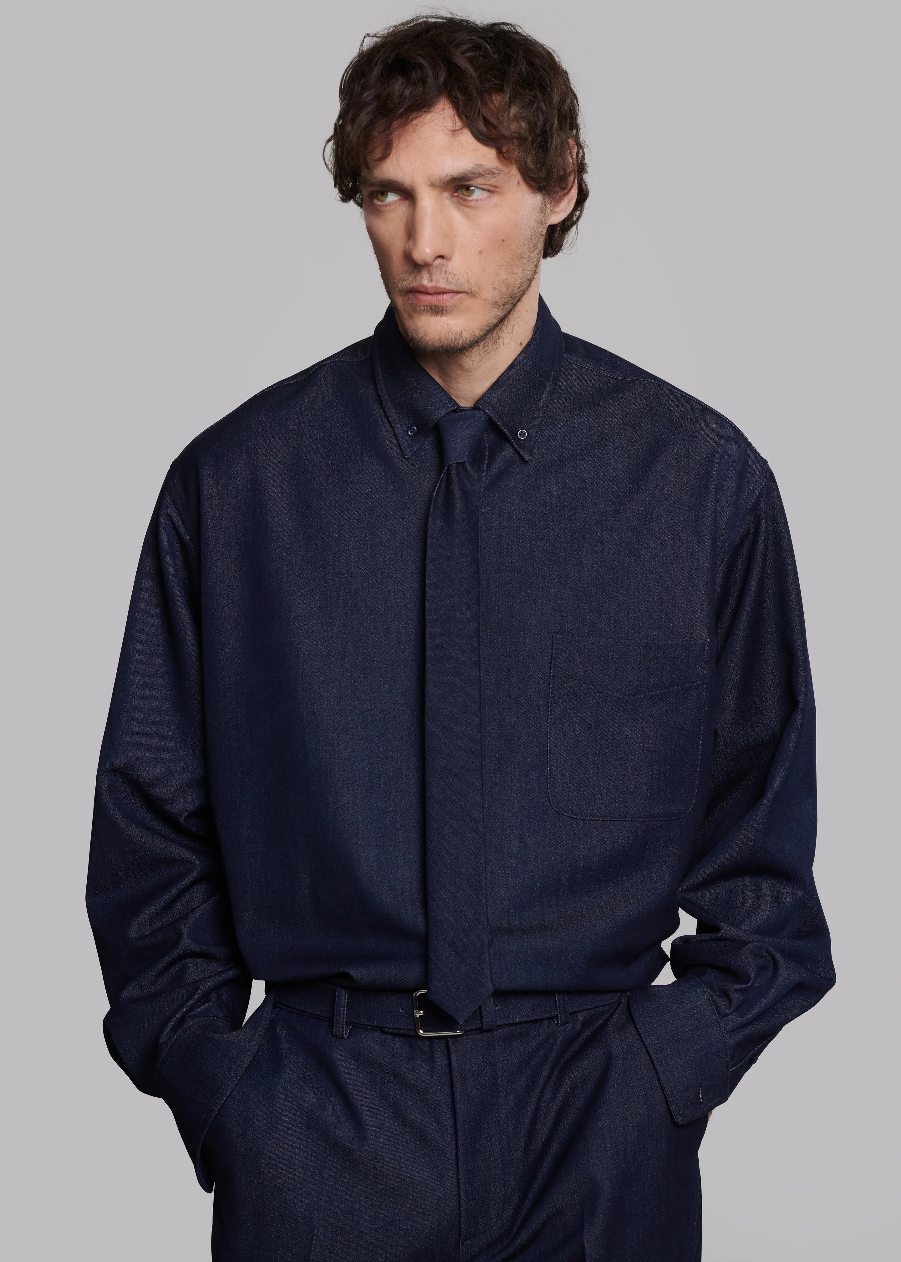 Mason Button Up Shirt - Indigo sold by Frankie Shop product image thumbnail 3