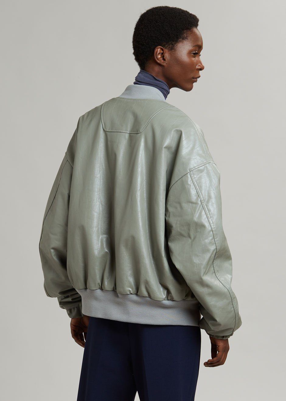 Hane Faux Leather Bomber - Eucalyptus sold by Frankie Shop product image thumbnail 6