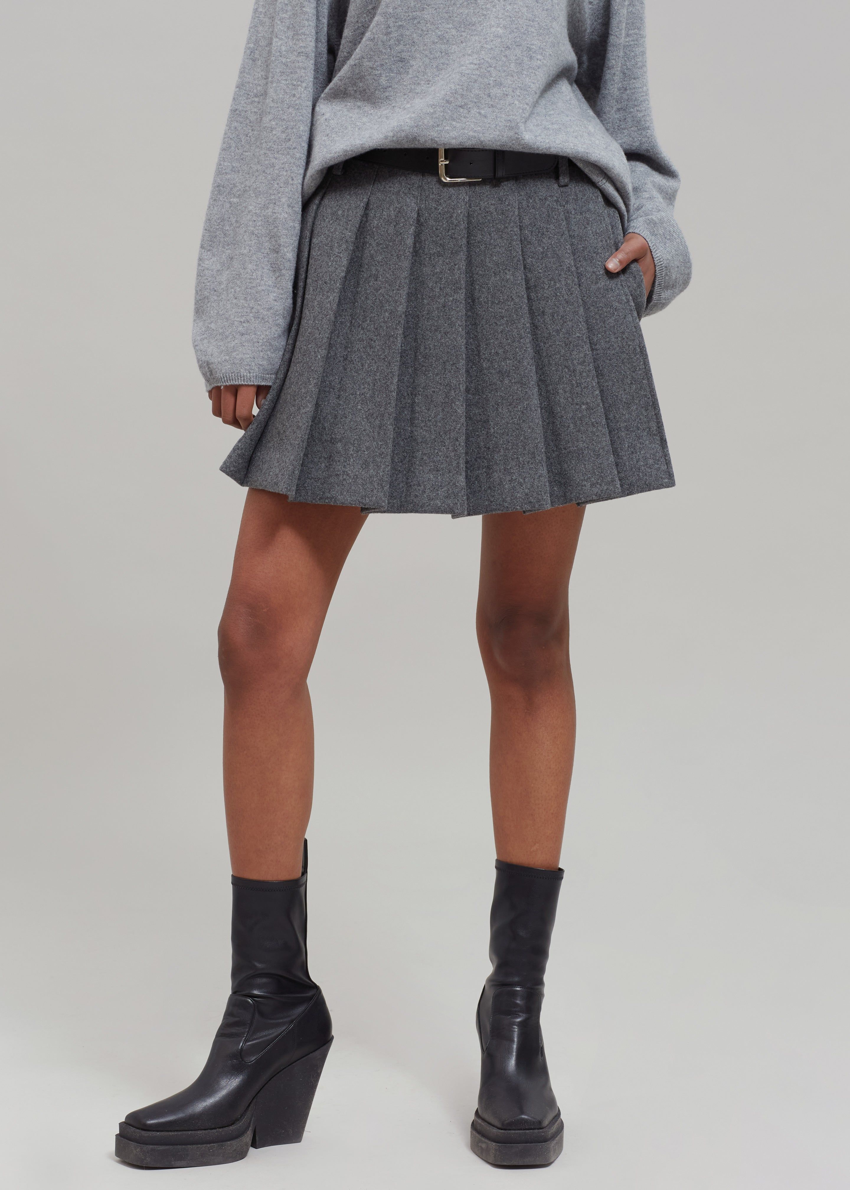 Tokyo Wool Pleated Skort - Grey sold by Frankie Shop product image thumbnail 5
