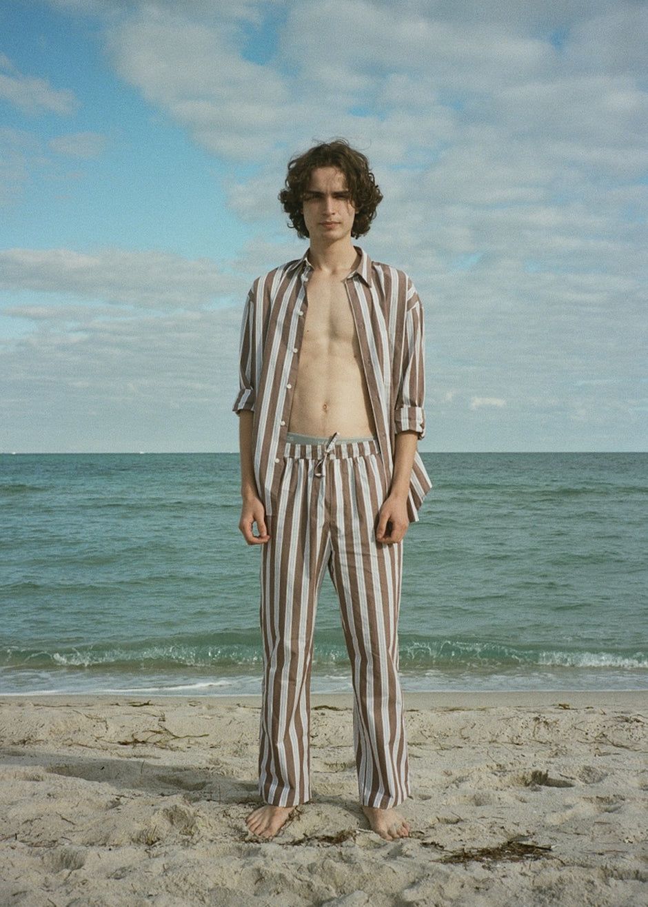 Samsøe & Samsøe Devon Trousers - Brown Stripe sold by Frankie Shop product image thumbnail 3