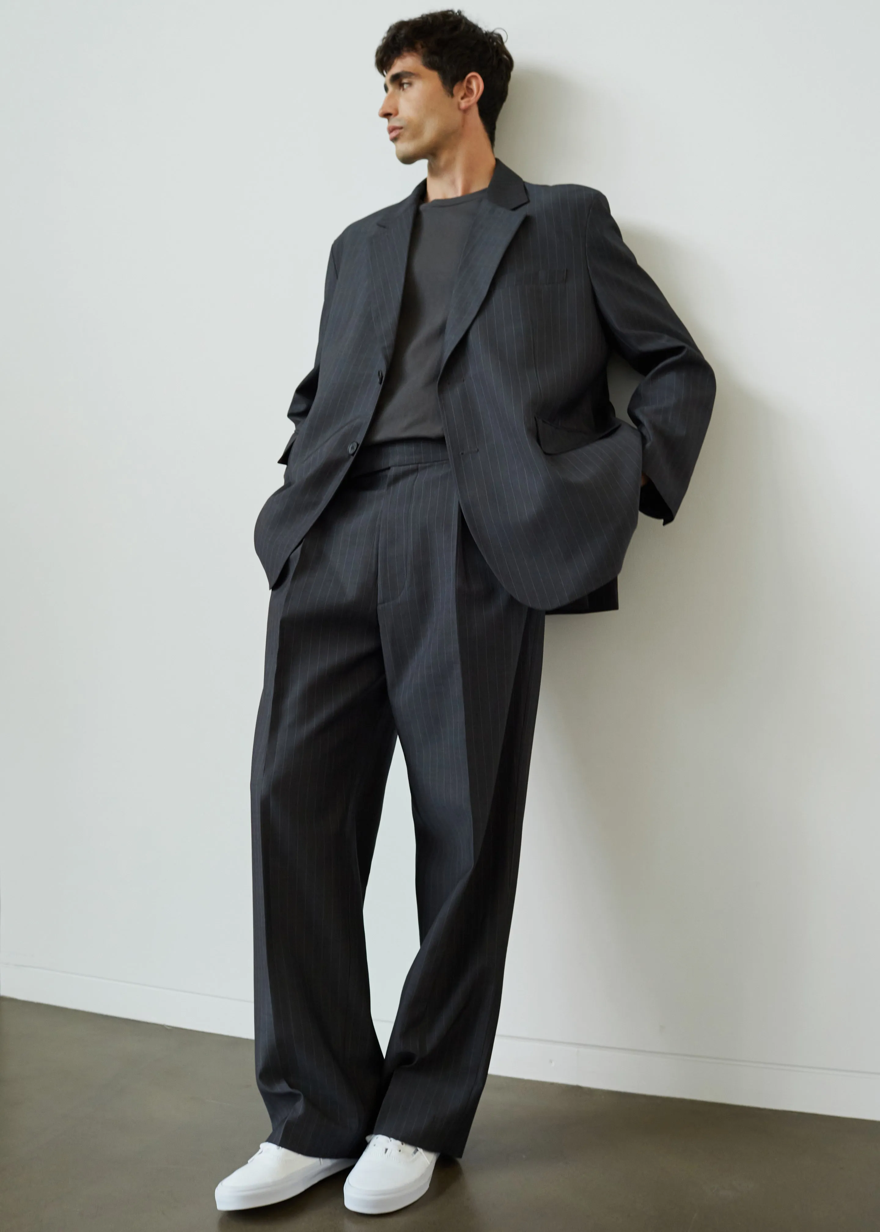 Beo Suit Pants - Charcoal/White Pinstripe sold by Frankie Shop