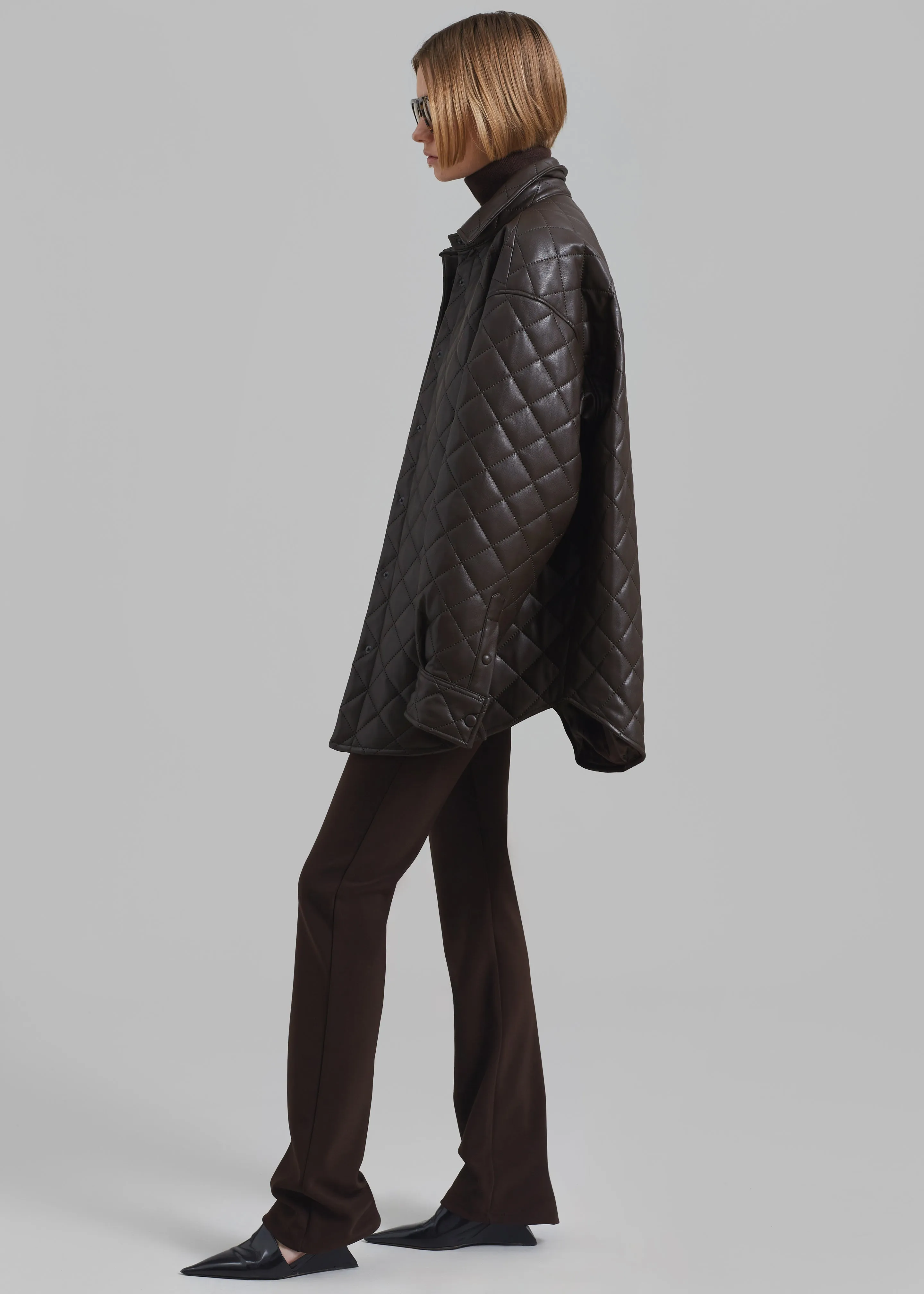 Zak Padded Quilted Shirt Jacket - Brown sold by Frankie Shop product image thumbnail 2