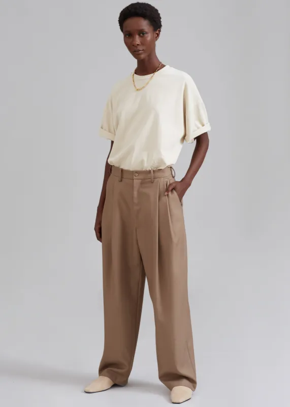 Kerena Pintuck Pants - Taupe sold by Frankie Shop