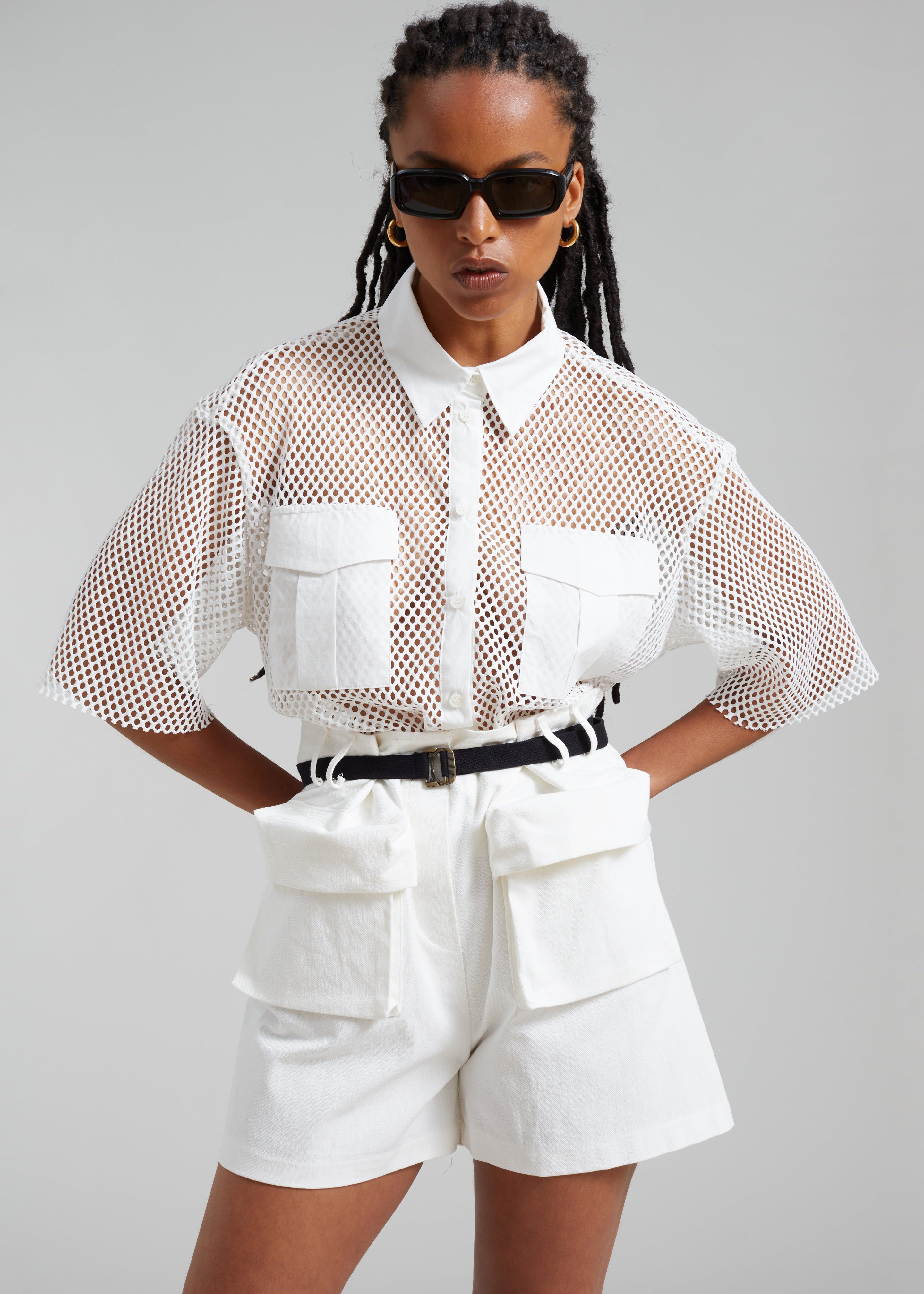 Rowan Net Top - White sold by Frankie Shop